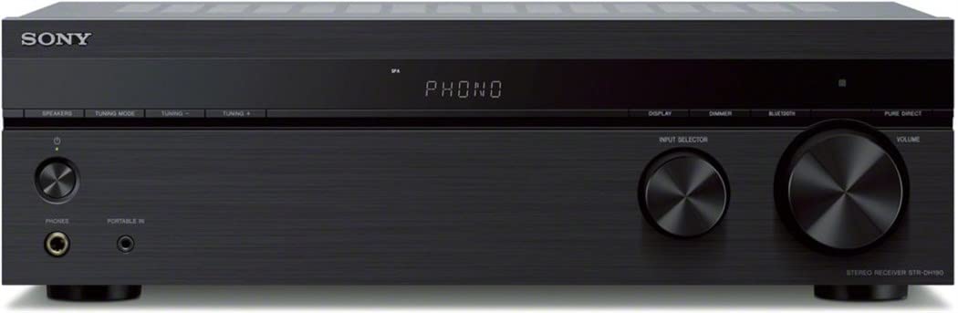 Sony STR-DH190 Stereo Receiver - 2 Channel Hi-Fi Home Theater Audio System for Music, Movies & Gaming | Perfect for Living Room, Home Theater & Entertainment Setup
