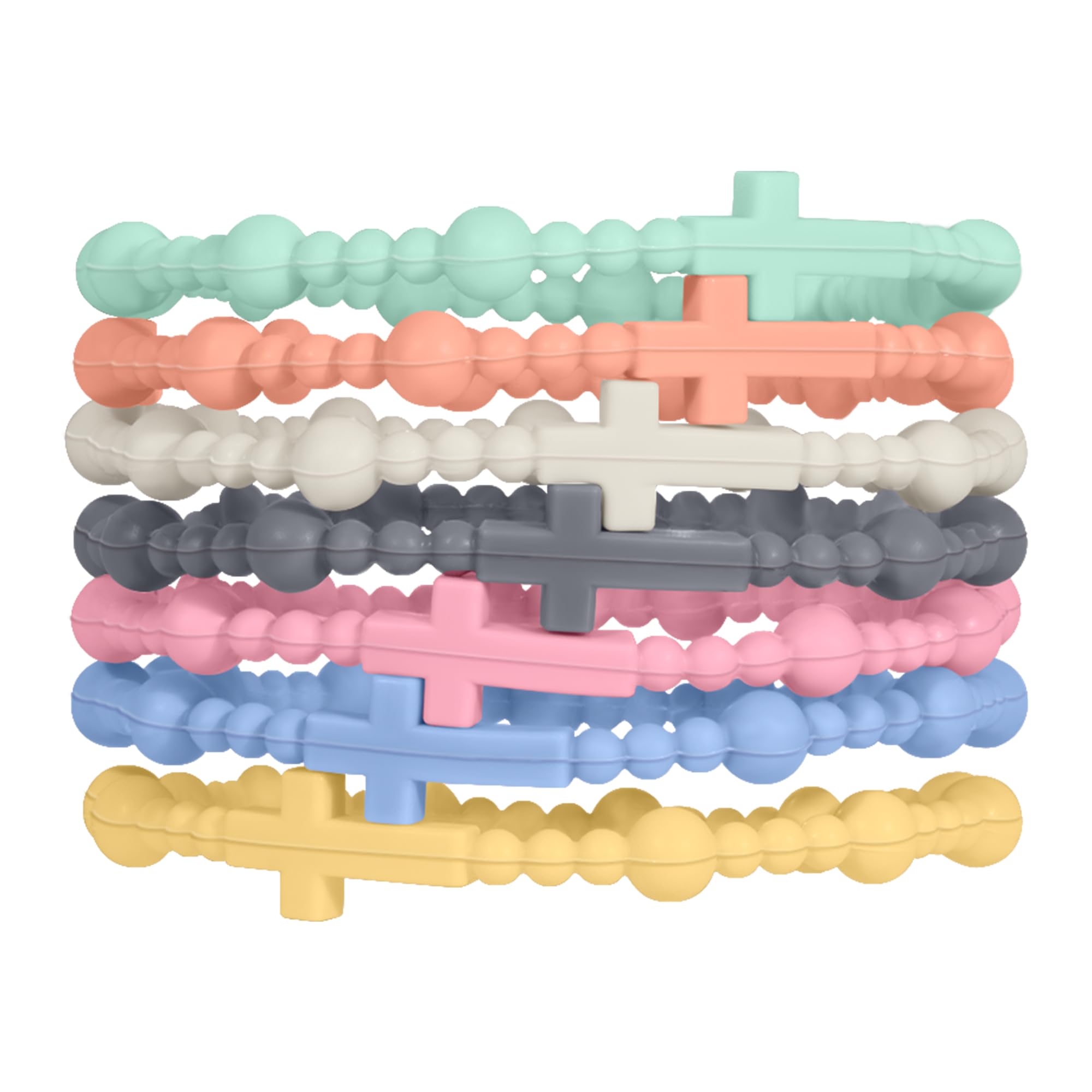 Jesus Silicone Cross Bracelet - Religious Rubber Wristbands for Men, Women & Kids - Bulk Christian Catholic Gifts for Baptism, First Communion & Daily Faith Inspiration