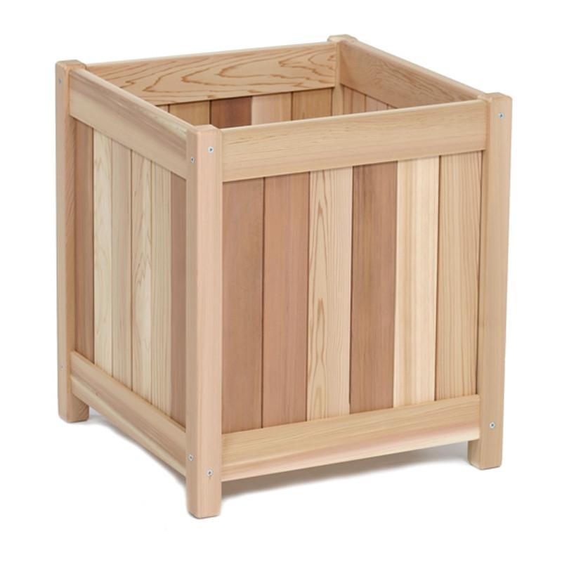 Premium Cedar Planter Box for Outdoor Gardens - Rustic Wooden Flower Box with Drainage Holes - Perfect for Patio, Balcony & Backyard Decor (Natural Wood, 24