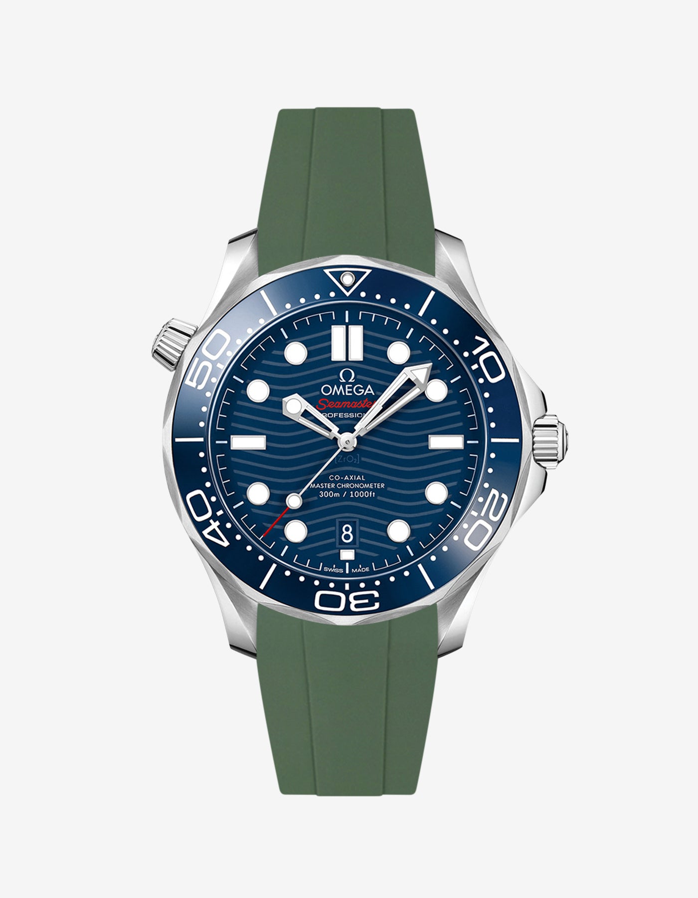 Omega Seamaster Diver 300 42mm Blue Rubber Replacement Strap - Durable & Comfortable Watch Band for Swimming, Diving & Everyday Wear