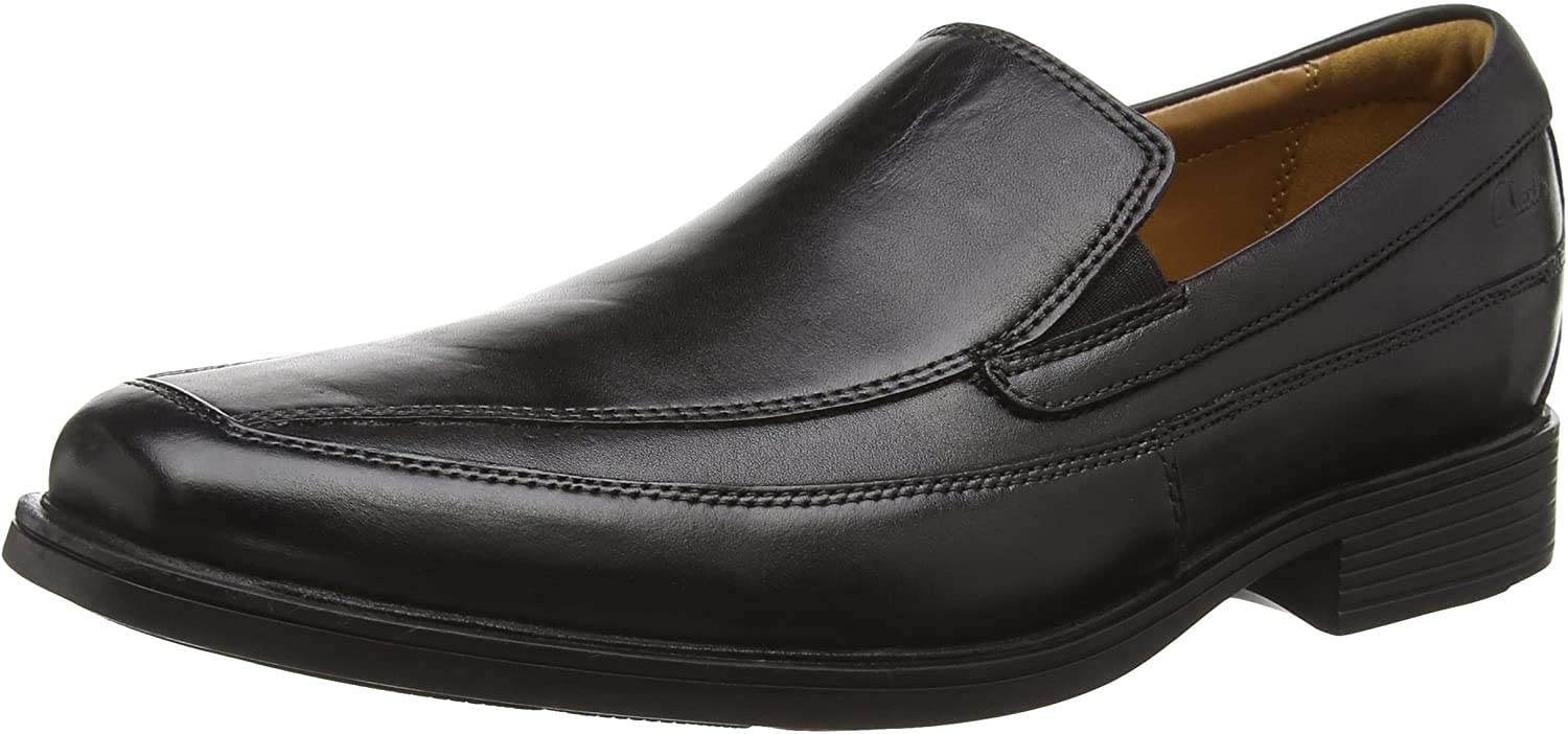 Clarks Men's Leather Loafers - Comfortable Slip-On Dress Shoes for Business & Casual Wear | Perfect for Office, Travel & Everyday Use