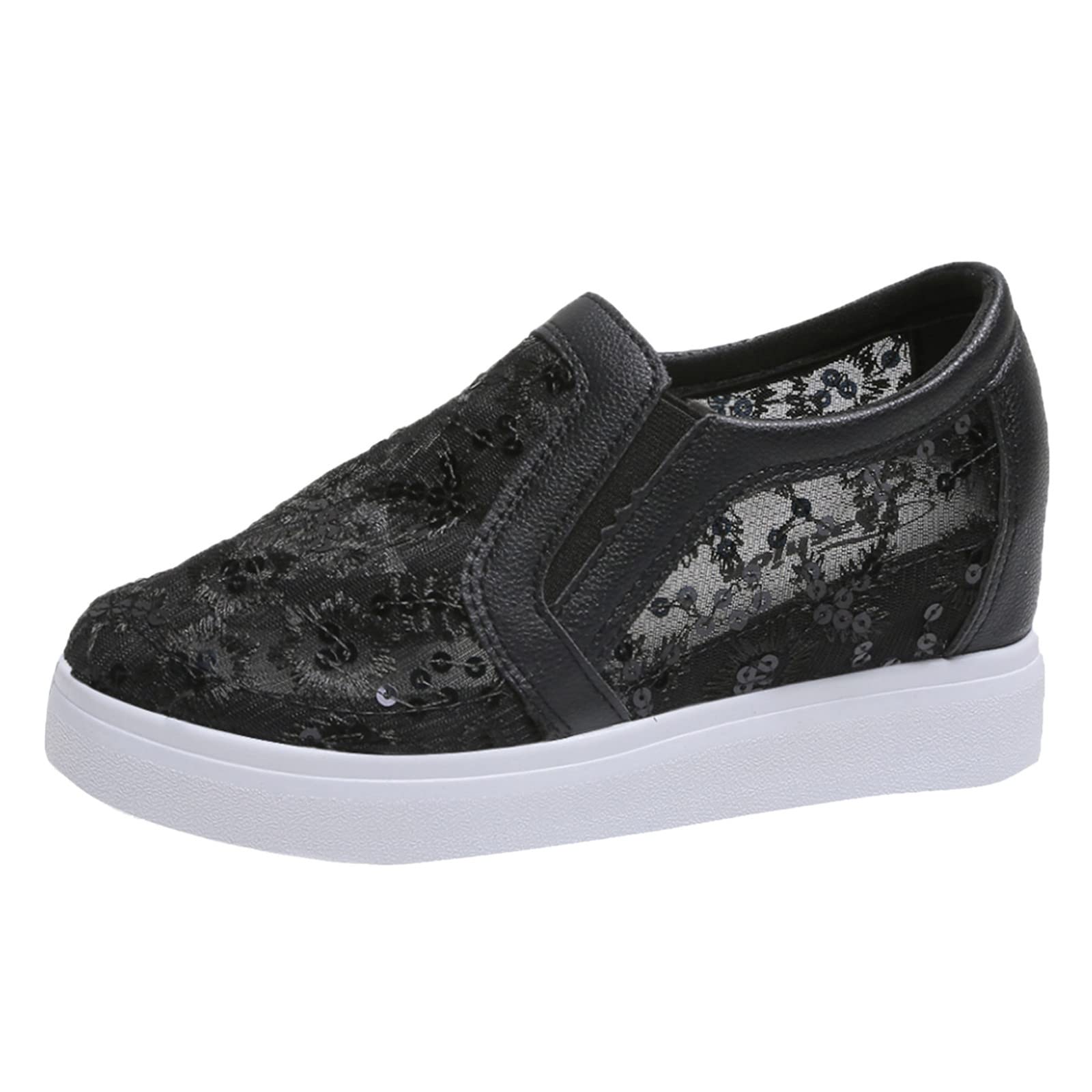 **AODONG Women's Slip-On Walking Shoes - Breathable Casual Shoes with Thick Sole, Non-Sequins Floral Design for Work & Everyday Wear**    **Use Case:** Perfect for walking, work, shopping, and daily casual wear.