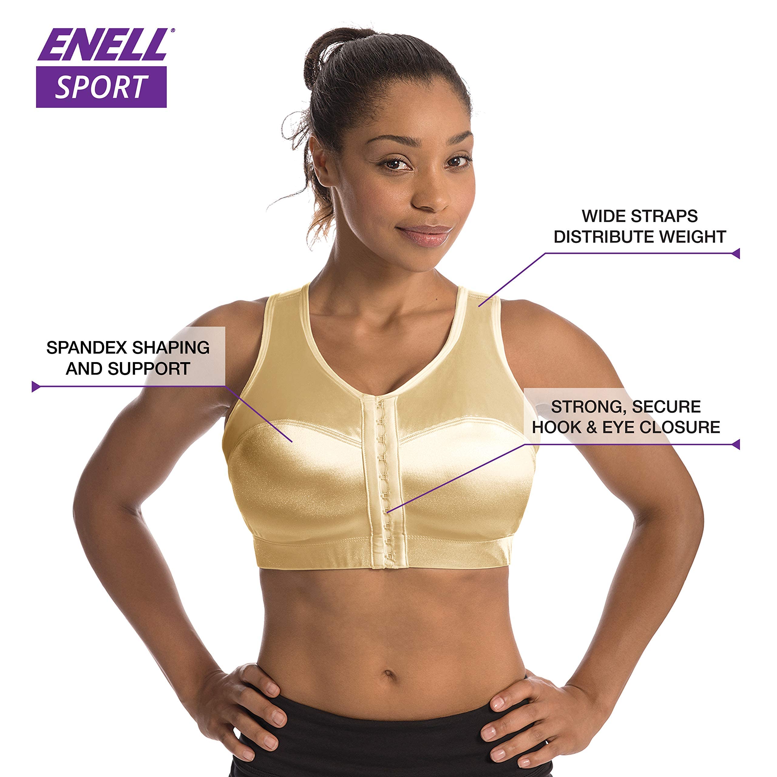 ENELL Women's High Impact Sports Bra - Full Coverage Support for Running, CrossFit & Intense Workouts - Size 100 (Black) - Perfect for Marathon Training, HIIT & Active Lifestyles