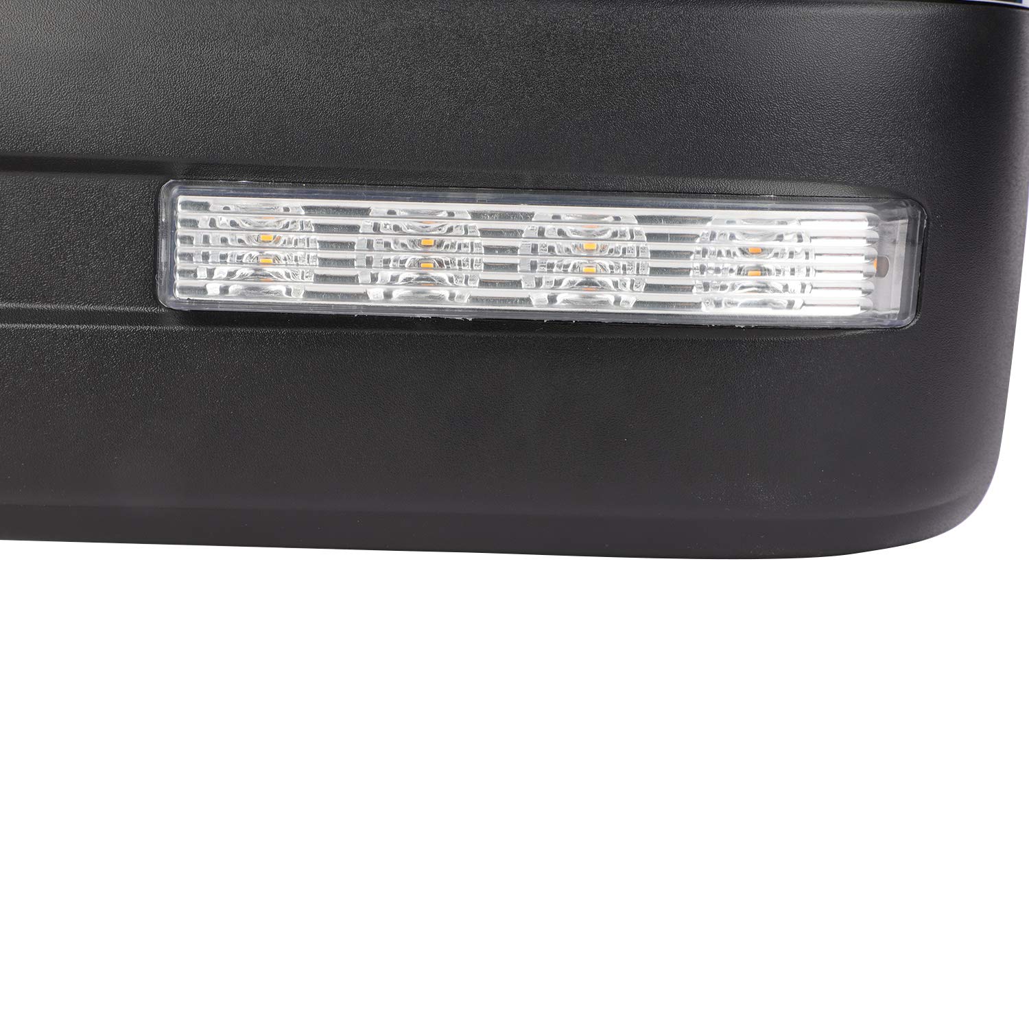 Heated Power Towing Mirrors for Ford F-150 (2004-2014) - Left & Right Side with Chrome Cap, Turn Signal & Puddle Light | Enhanced Visibility for Towing, Camping & Off-Road Adventures