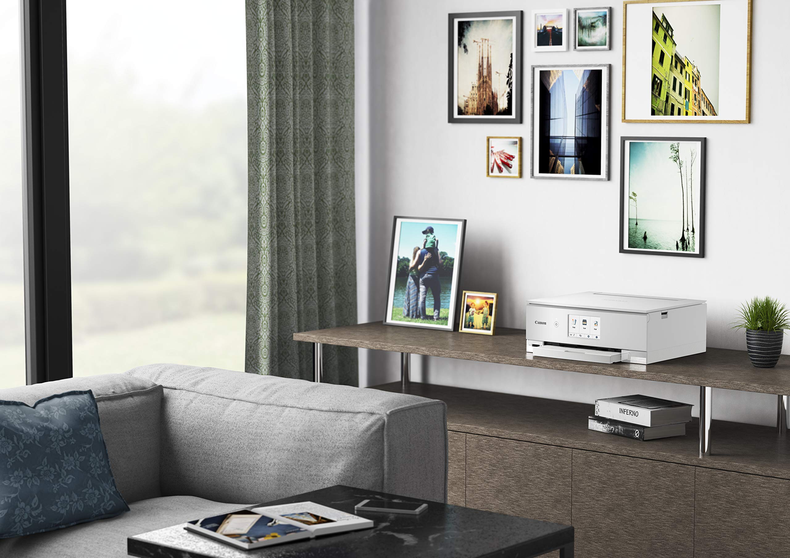 Canon TS8220 Wireless All-In-One Photo Printer with Scanner & Copier | Mobile & Alexa Printing | White | Ideal for Home Office, Photo Printing & Document Scanning
