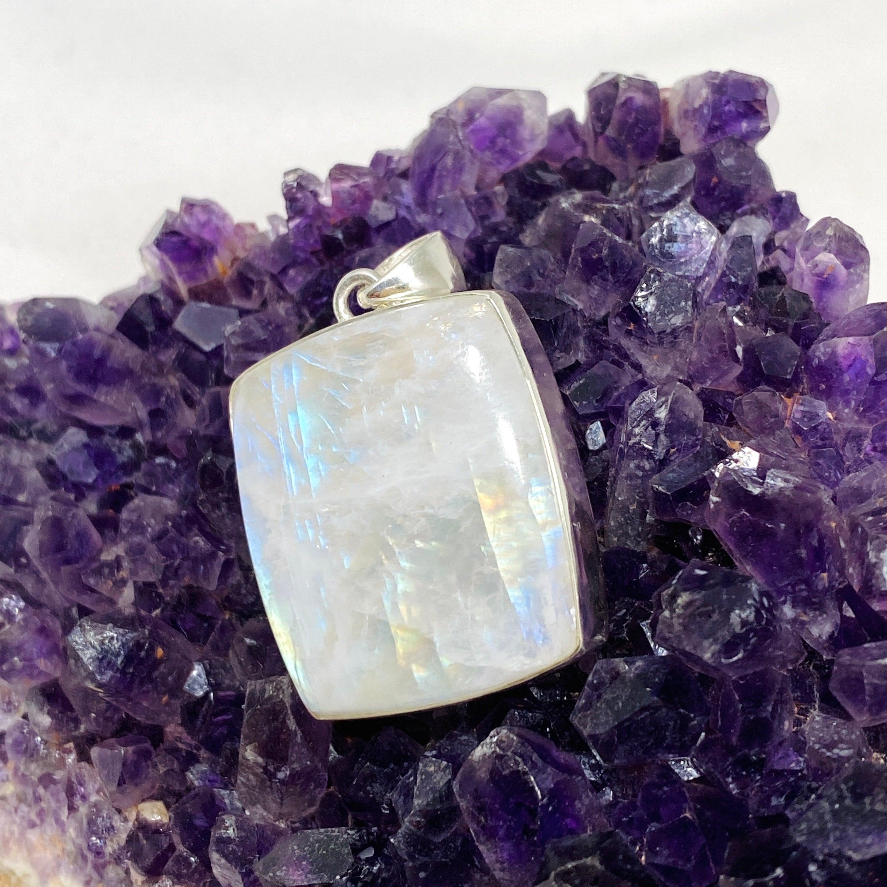 Moonstone Square Pendant Necklace - 925 Sterling Silver Jewelry for Women, Elegant Gift for Birthday, Anniversary & Special Occasions | Perfect for Boho, Hippie & Everyday Wear
