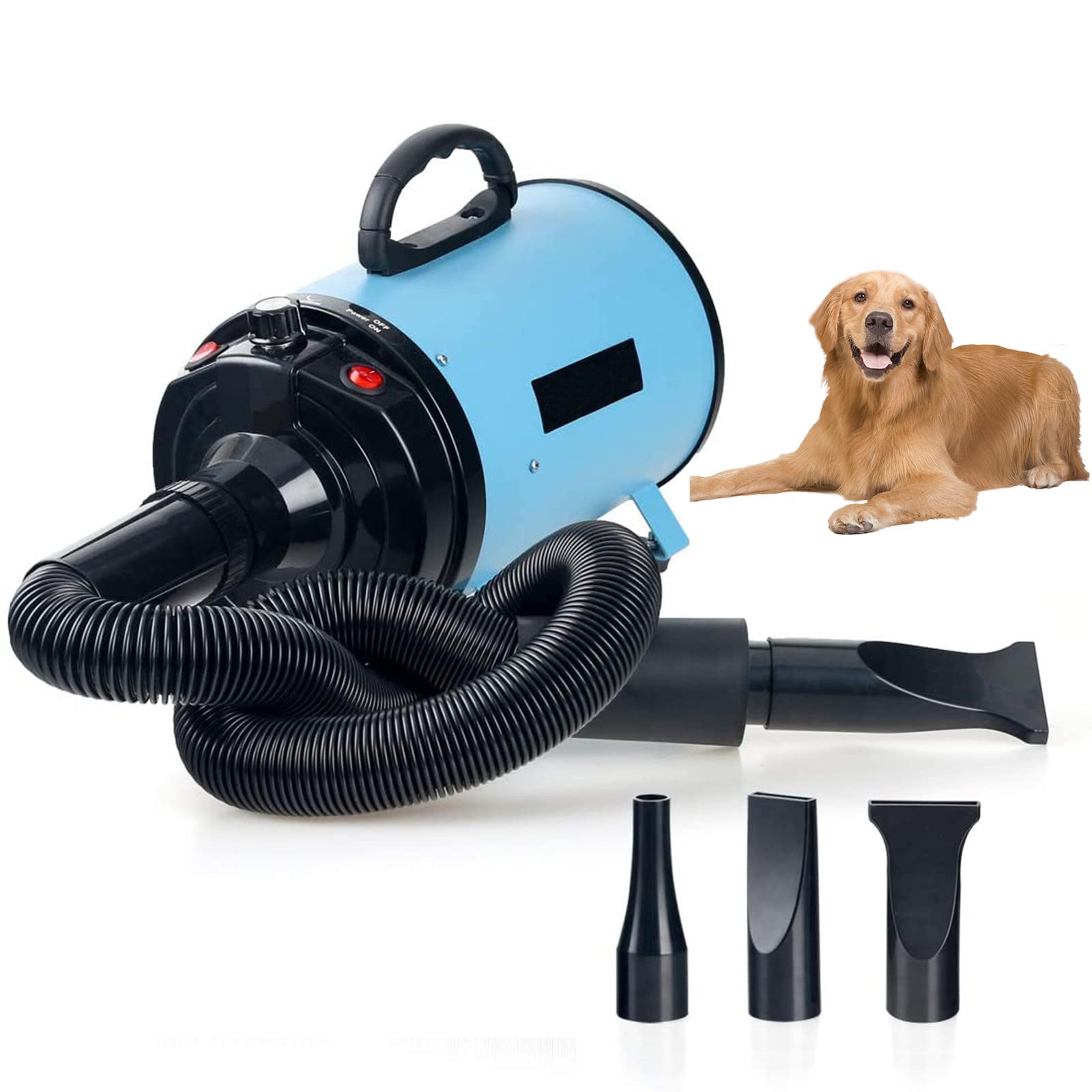 Professional Dog Dryer - High Velocity Pet Hair Dryer Blower with Noise Reduction & Adjustable Speed | Quick Grooming for Small, Medium & Large Dogs & Cats | Perfect for Post-Bath Drying & Professional Grooming Salons