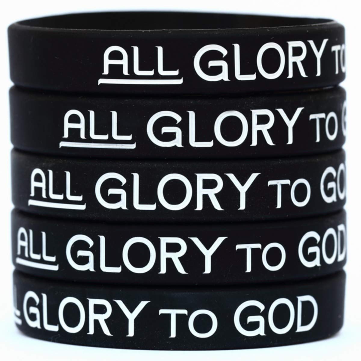 5 Pack All Glory to God Wristbands - Religious Silicone Bracelets for Men & Women - Perfect for Church, Bible Study & Christian Events