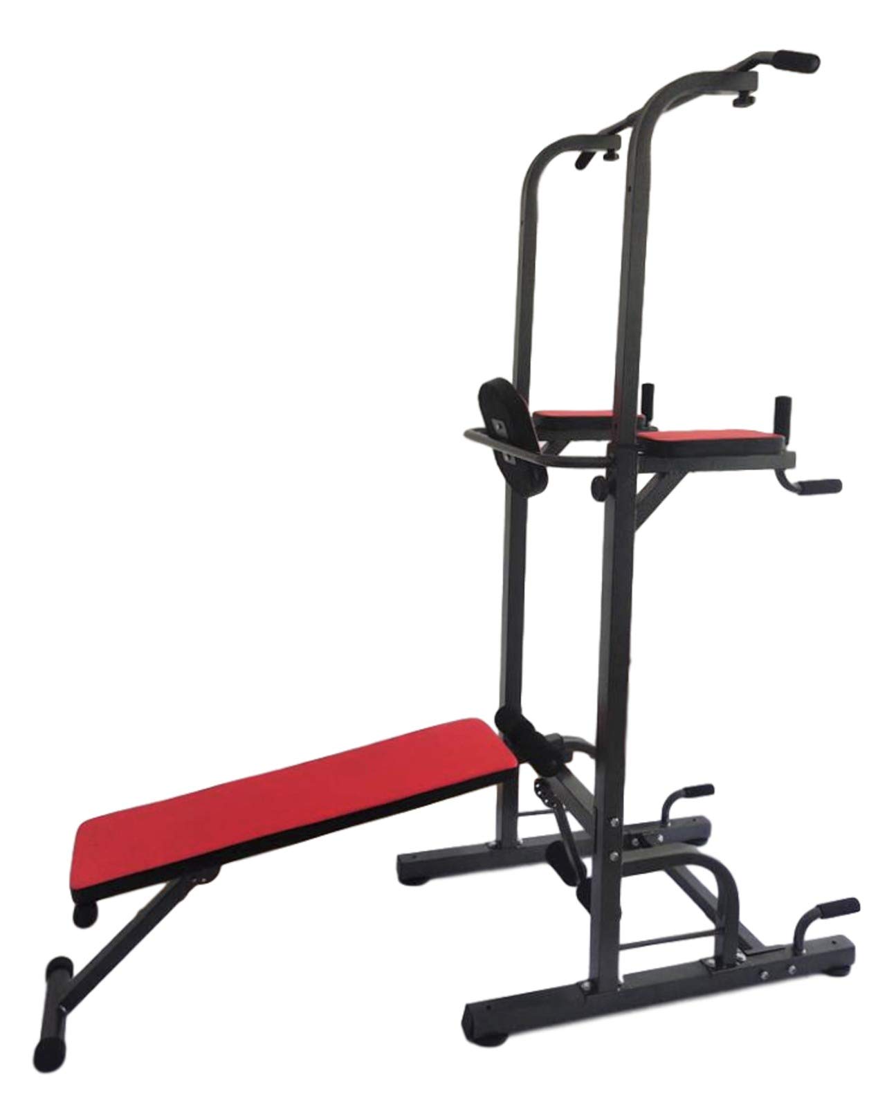 X-Factor Power Tower Multi-Function Pull Up Station with Folding Incline Bench - Heavy Duty Home Gym Equipment for Strength Training, Pull Ups, Chin Ups, Dips & Sit Ups - Perfect for Home Workouts, Garage Gyms & Small Spaces