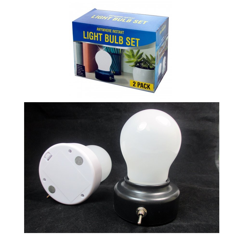 4 Pack LED Light Bulbs - Battery Operated Portable Closet Lights for Home, Kitchen, Cabinet, Wardrobe - Perfect for Night Lights, Under Cabinet Lighting & Dark Spaces