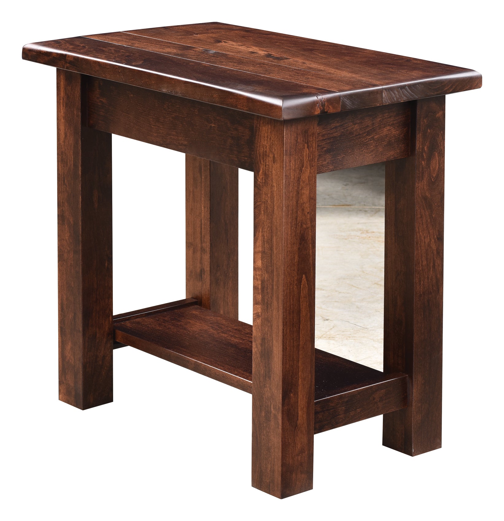 Rustic Barn Wood Floor Chair Side Table - Small End Table for Living Room, Bedroom, or Outdoor Use - Perfect for Coffee, Books, and Decor