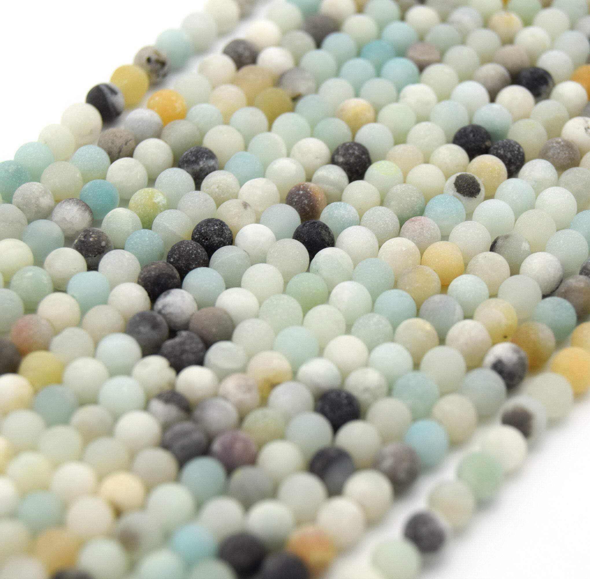 Natural Amazonite Beads - Matte Round 12mm Gemstone Beads for Jewelry Making, DIY Crafts, and Healing Crystal Bracelets