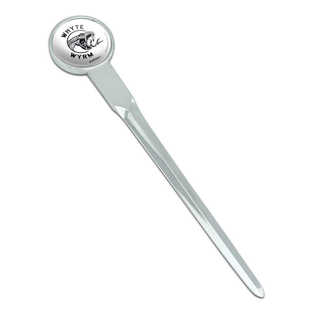 Riverdale The Whyte Wyrm Classic Chrome Plated Metal Letter Opener - Vintage Style Envelope Slitter for Home, Office & Gift Use