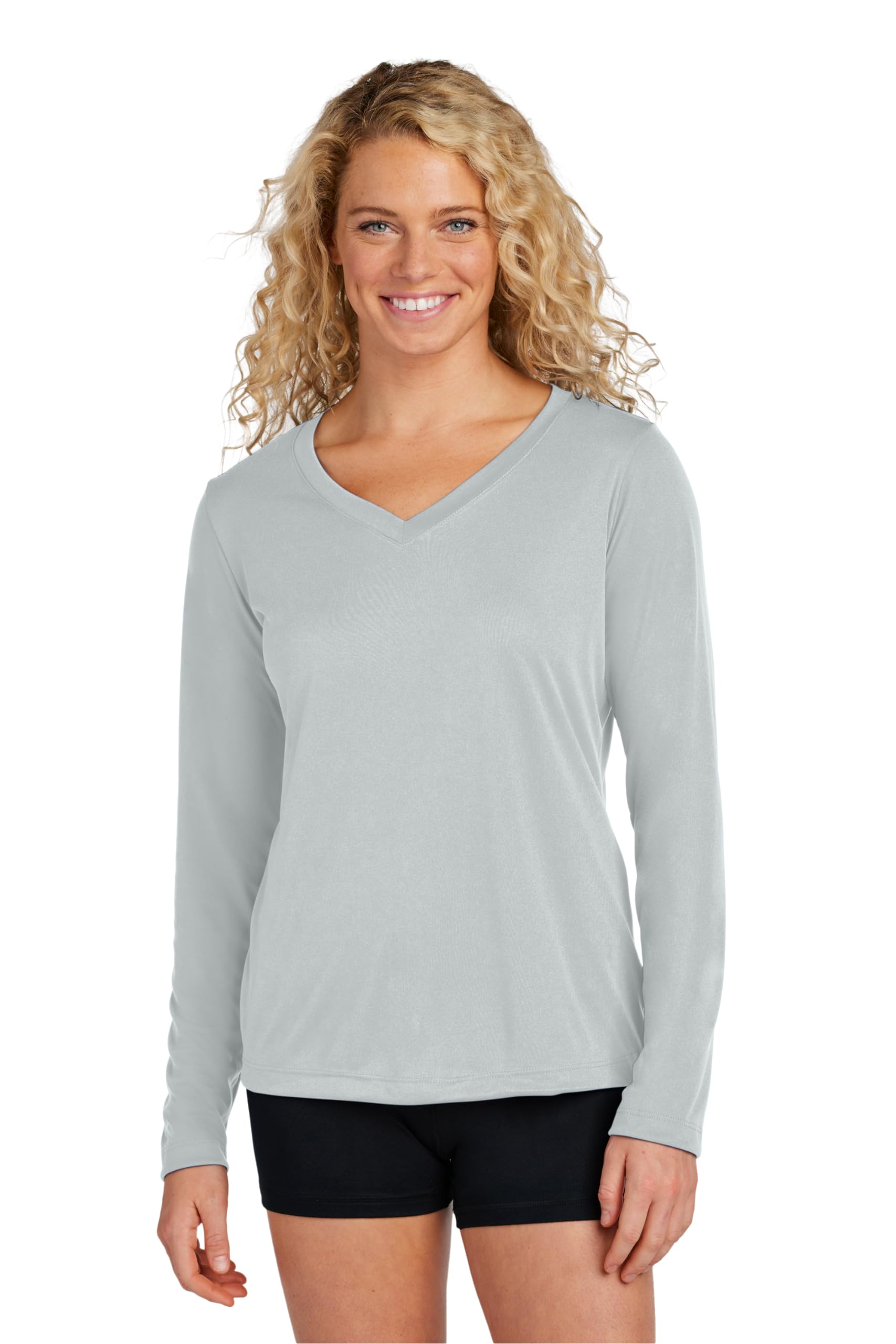 Women's Long Sleeve V-Neck Workout Tops - Gym & Yoga Shirts