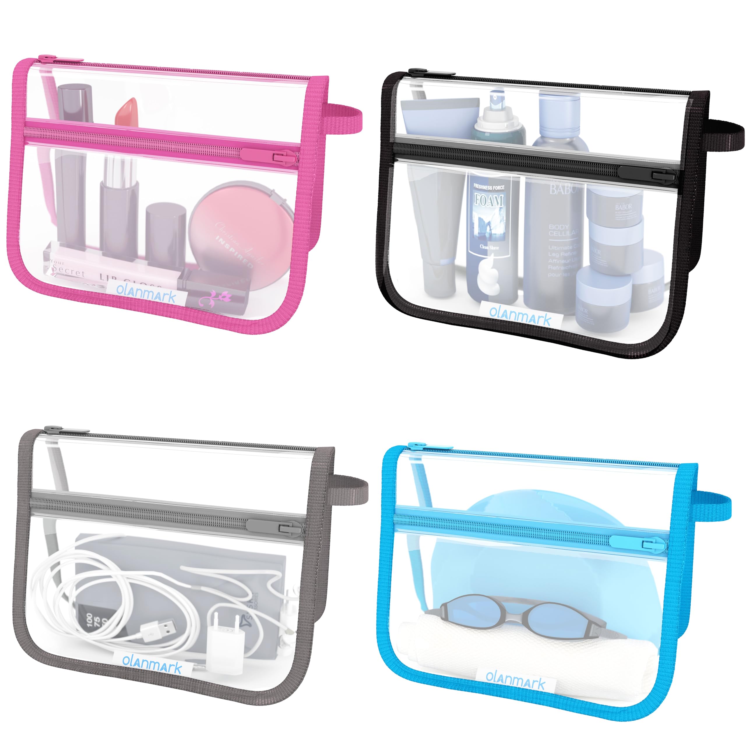 TSA Approved Clear Toiletry Bag - Quart Size Travel Organizer for Liquids & Cosmetics - Reusable 311 Compliant Airplane Essentials Bag - Perfect for Carry-On Luggage & Airport Security