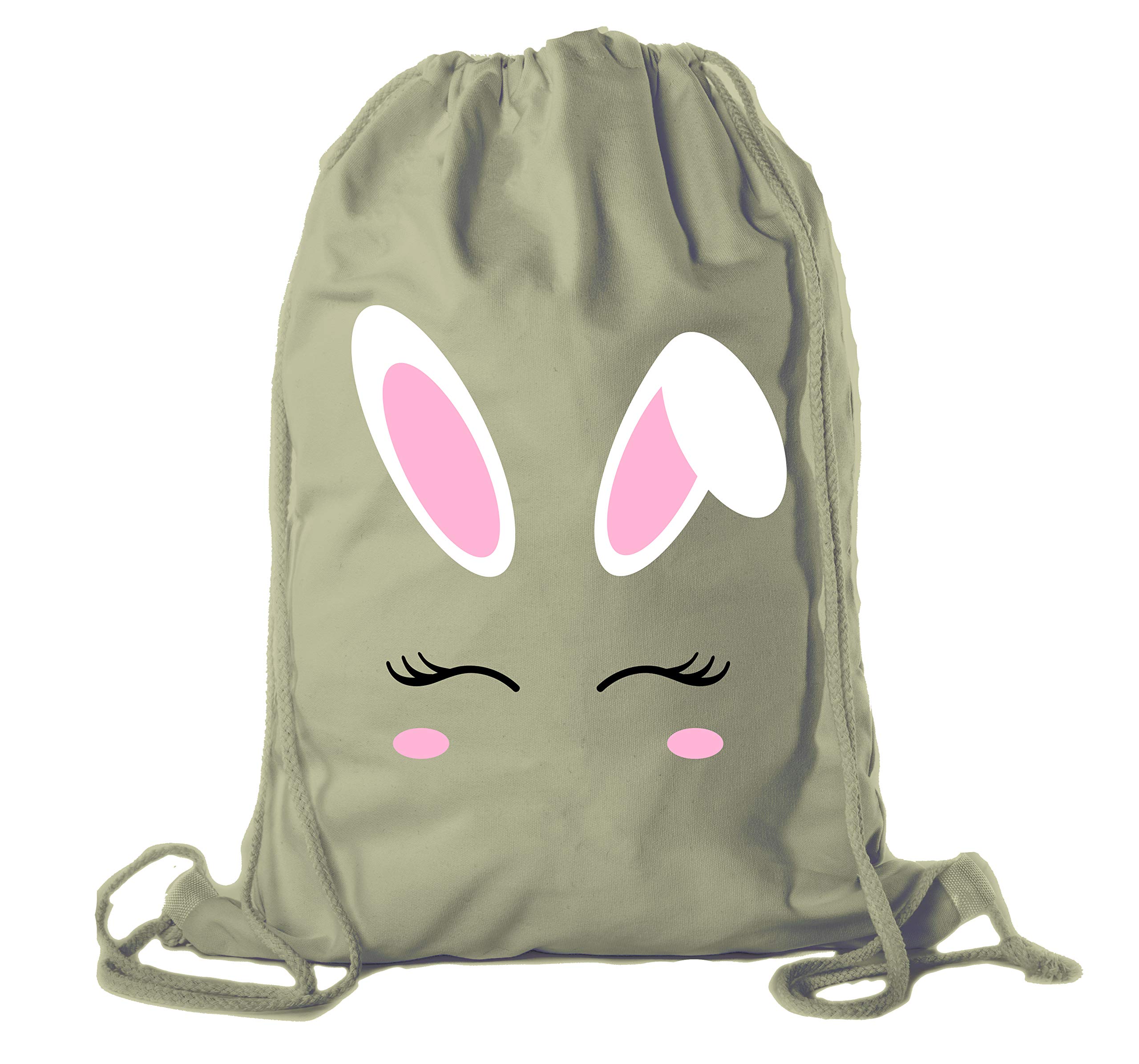 Easter Basket Backpack - Bulk Cotton Drawstring Cinch Bags for Easter Bunny Gifts with Bunny Face Design | Perfect for Easter Egg Hunts, Party Favors & Holiday Celebrations