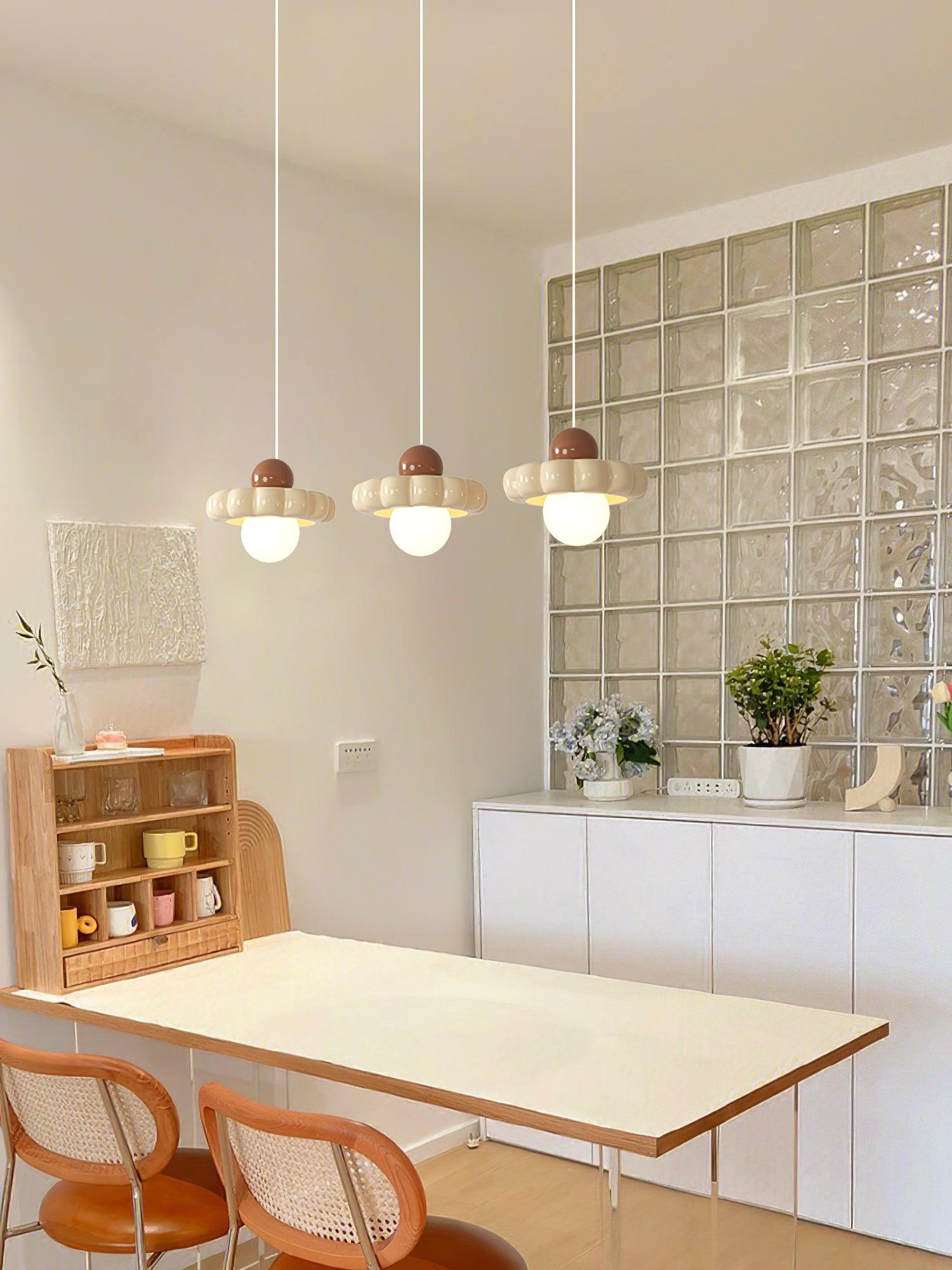 Stylish Cream Cloud Pendant Lamp - Modern Hanging Light Fixture for Bedroom, Living Room & Dining Room Decor