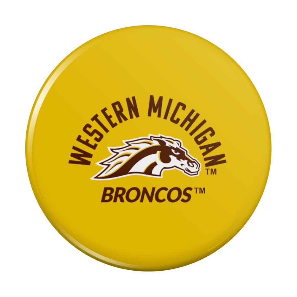 Western Michigan University Broncos Kitchen Refrigerator Magnet - Decorative Fridge Locker Button for College Dorm, Office & Game Day Decor - Show Your Team Spirit with WMU Broncos Memorabilia
