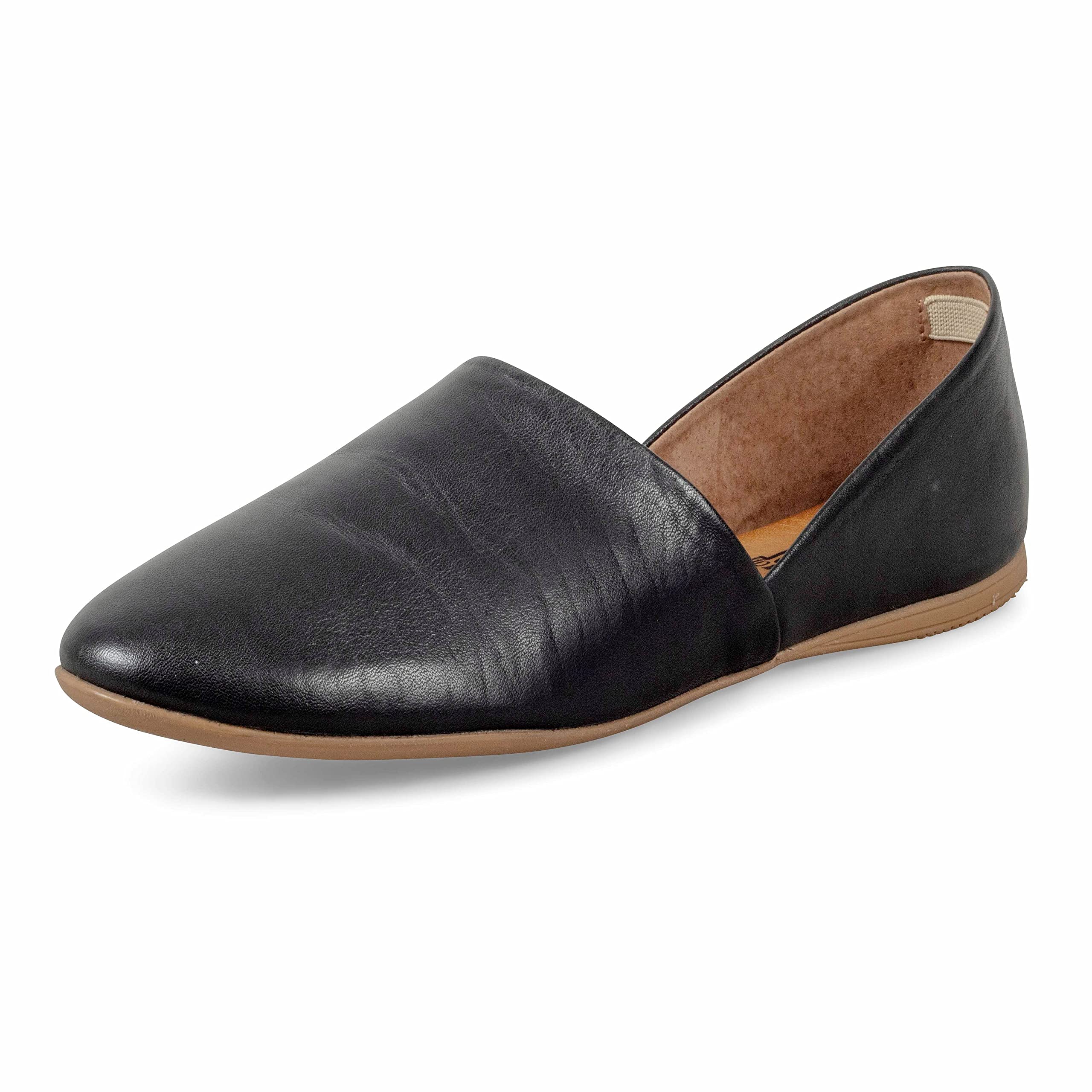 Miz Mooz Kimmy Women's Flats - Premium Genuine Leather Comfortable Casual Almond Toe Slip On Shoes for Work, Travel & Everyday Wear