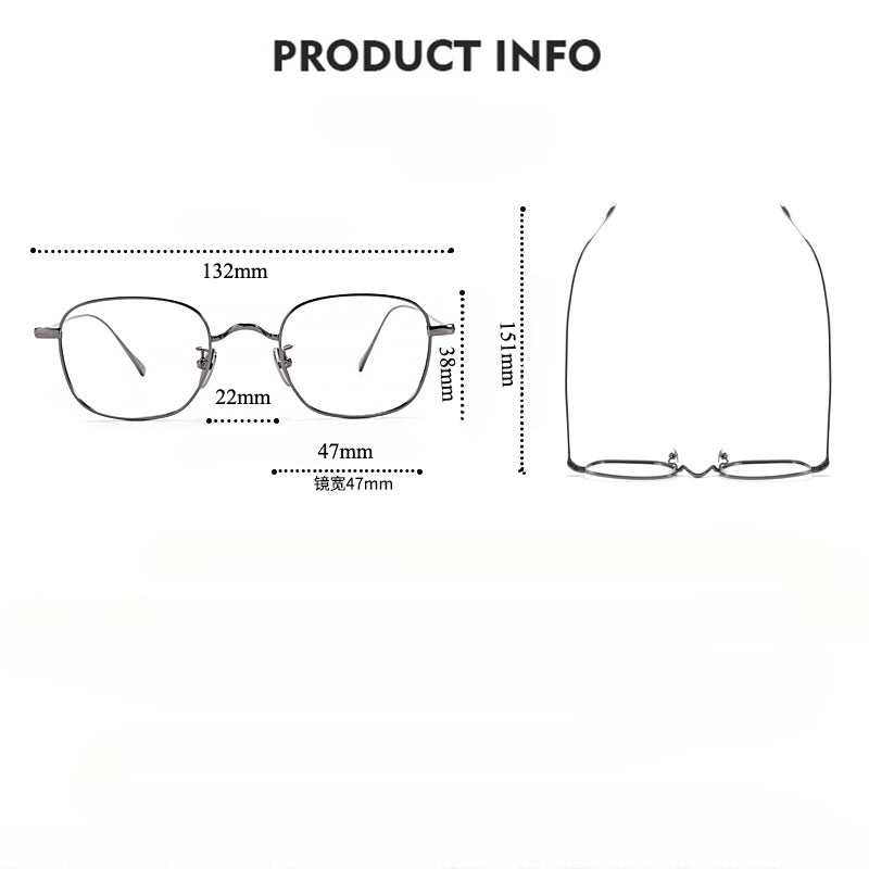 Vintage Titanium Square Eyeglass Frames GWS199 - Lightweight Durable Retro Style for Men & Women - Perfect for Reading, Driving & Fashion Accessories