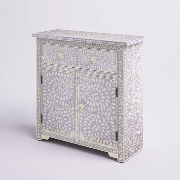 Exclusive Handmade Floral Inlay Kitchen Cabinet - Elegant Wooden Cabinet Door for Modern & Traditional Kitchens - Perfect for Home Renovation & Interior Design