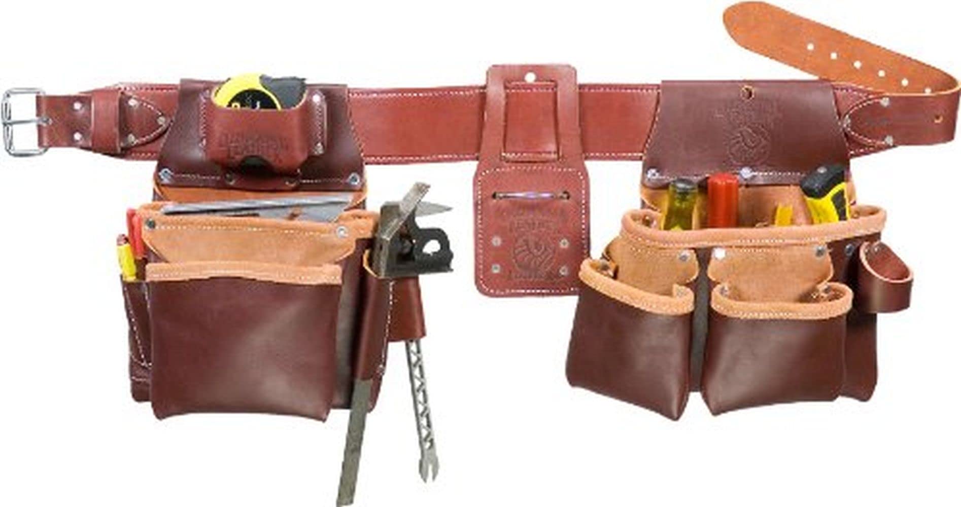 Occidental Leather 5087 SM Framing Set - Professional Leather Tool Belt for Carpenters & Framers - Durable Construction Work Belt with Hammer Loop & Pouch - Perfect for Home Renovation & Woodworking Projects