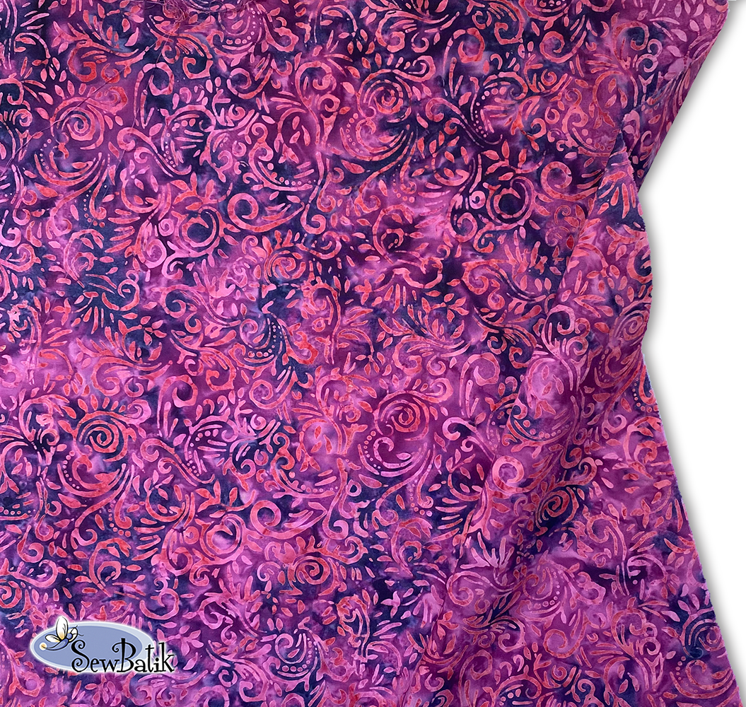 115 Wide Batik Phoenix Dark Berry Fabric - Perfect for Boho Chic Dresses, Home Decor & DIY Craft Projects