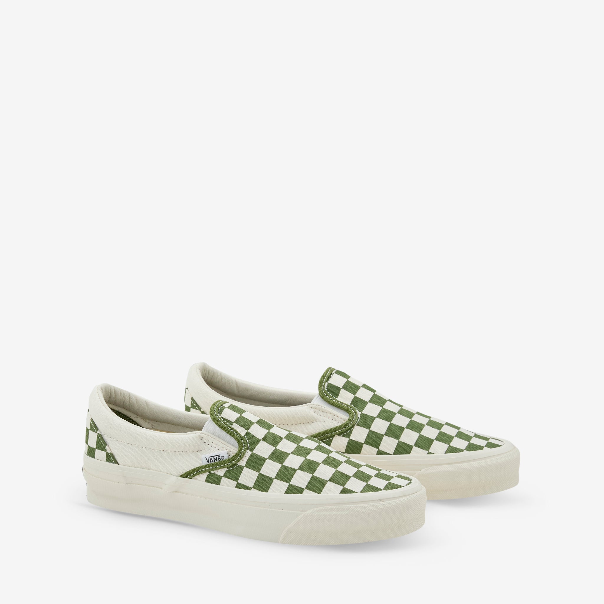 Vans Slip-On Reissue 98 LX Checkerboard Pesto Shoes - Classic Skate Sneakers for Men & Women | Perfect for Casual Wear, Skateboarding, and Street Fashion
