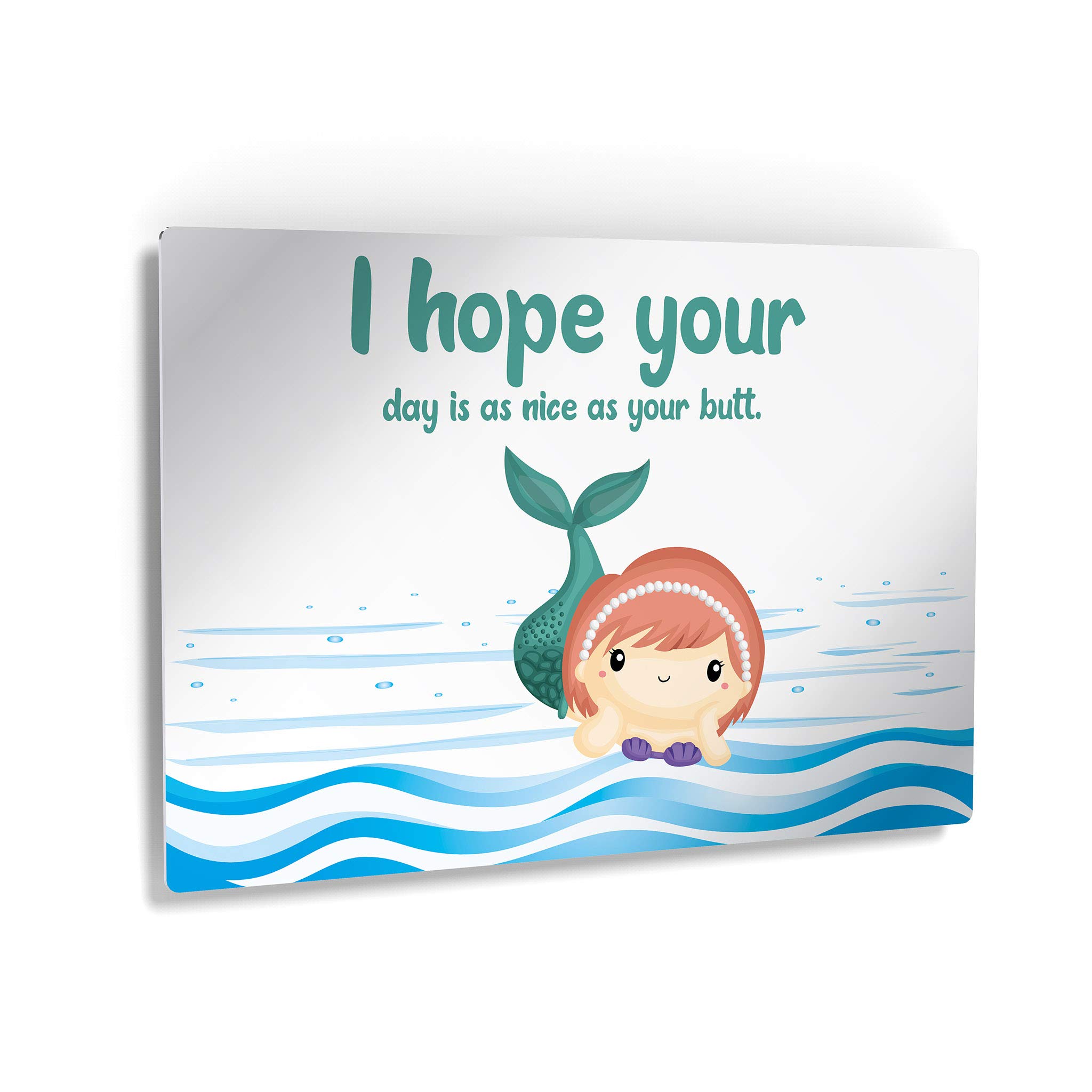 Funny Bathroom Wall Art - 'I Hope Your Day is as Nice as Your Butt' Metal Print Sign | Smile Art Design | 30x40 Inch Ready-to-Hang Home Decor | Made in USA | Perfect for Kids' Bathroom, Powder Room & Unique Housewarming Gift