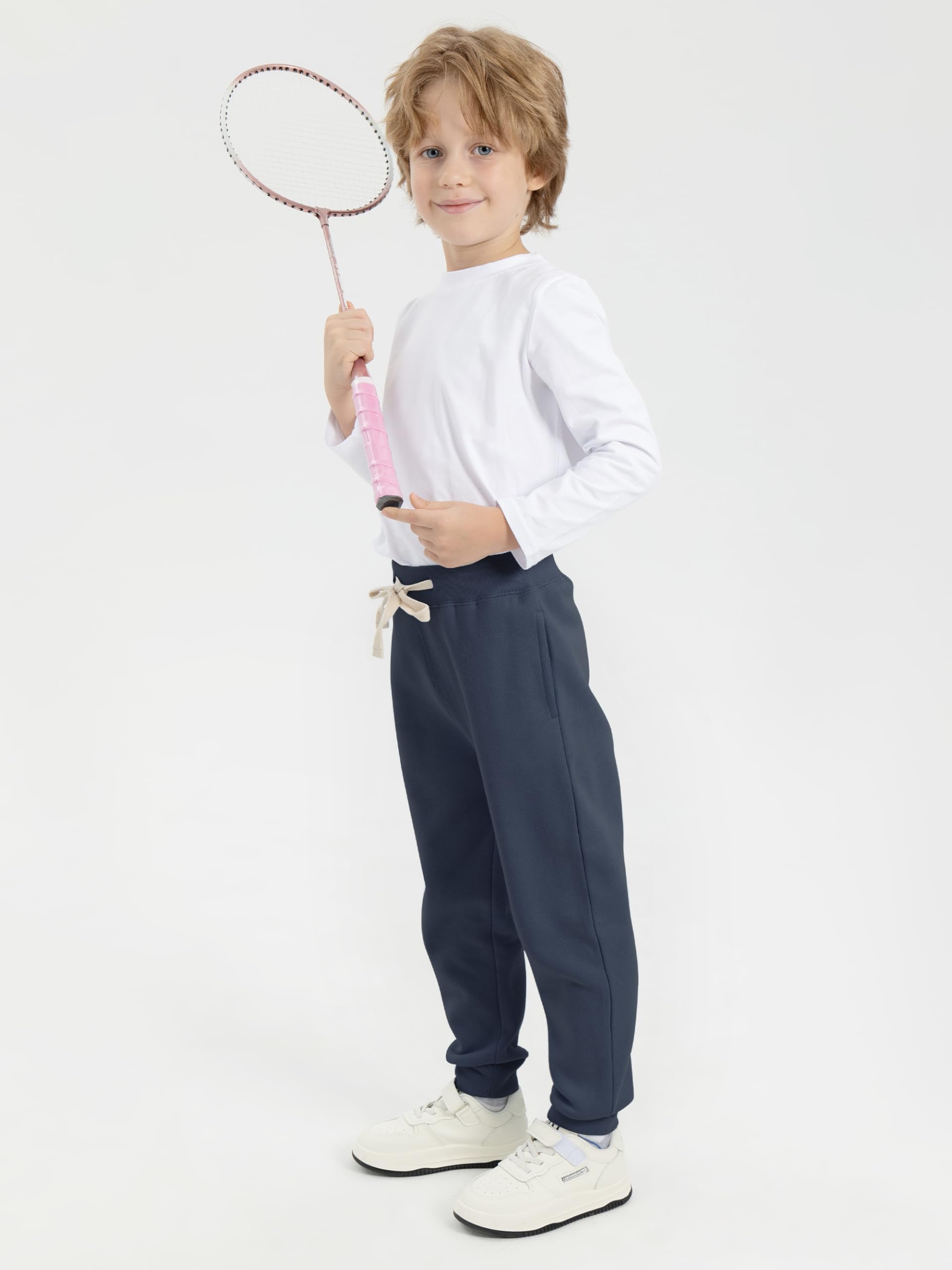 Resinta Baby and Toddler Boys Cotton Fleece Jogger Sweatpants - Warm Winter Pull-On Pants with Pockets & Drawstring Waist for Active Play and Outdoor Adventures