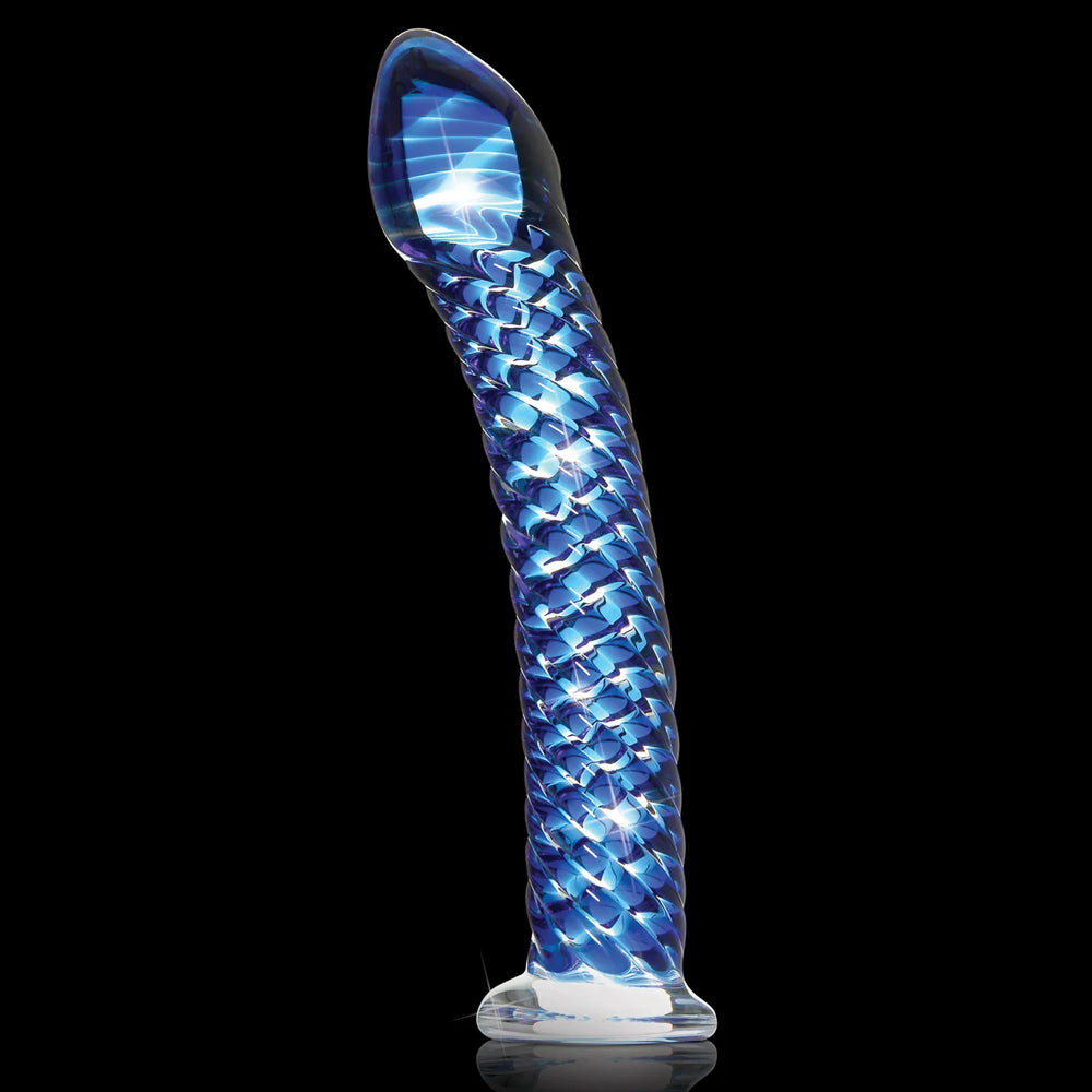 Icicles No. 29 Spiral Ribbed Glass Dildo - Adult Pleasure Toy for Women & Couples - Sensual Massage & Intimate Play - Perfect for Solo Use or Partnered Exploration