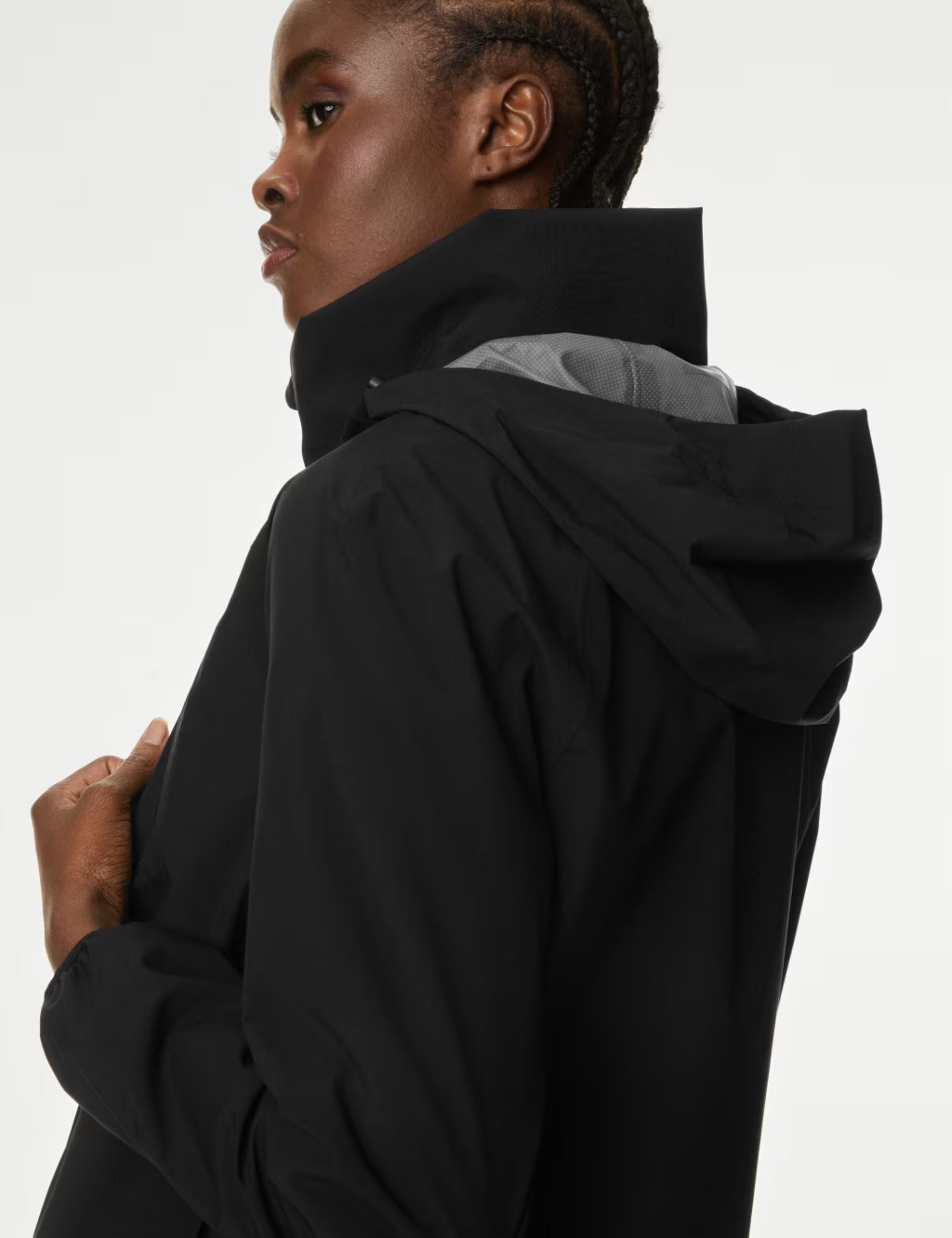 Waterproof Zip Up Hooded Jacket for Men & Women - Lightweight Windbreaker Rain Jacket with Pockets - Perfect for Hiking, Running & Outdoor Activities (Black)