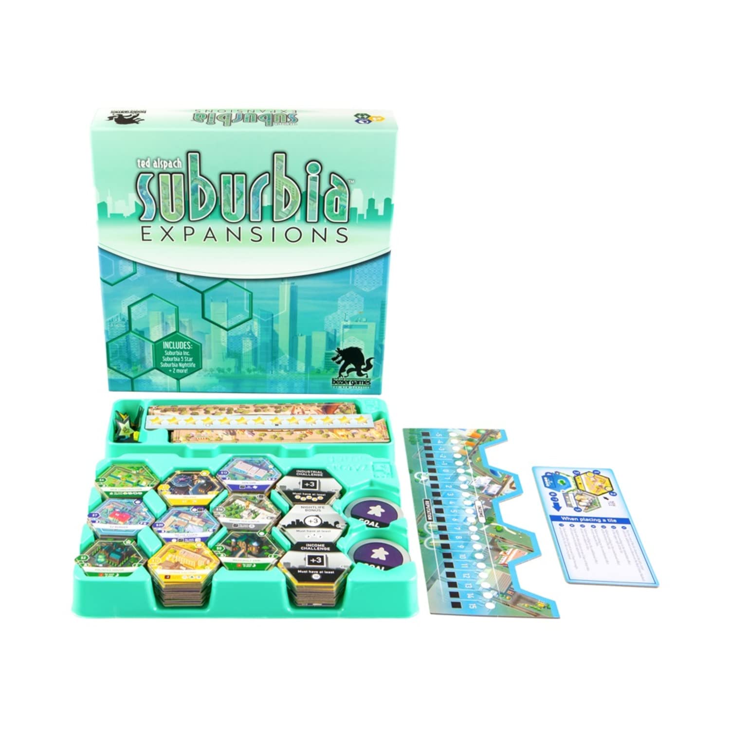 Suburbia Expansions Second Edition Board Game by Bezier Games - City Building Strategy Game for Family Game Night & Game Parties