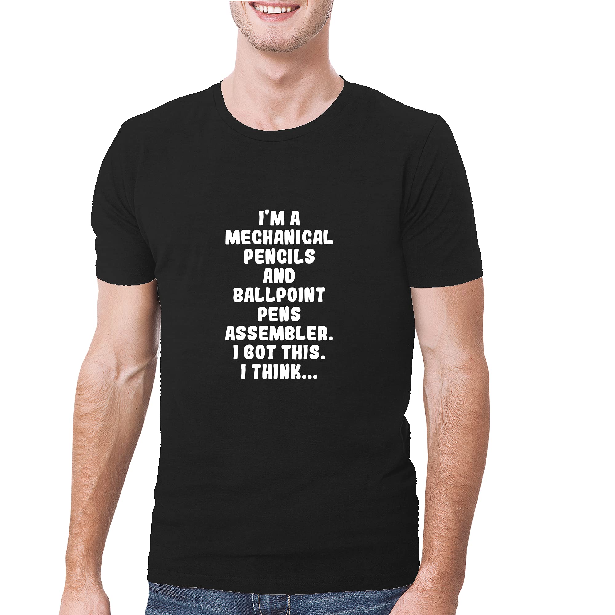 Soft & Comfortable Men's T-Shirt for Mechanical Pencil & Ballpoint Pen Assemblers - Perfect for Work, Casual Wear & DIY Enthusiasts