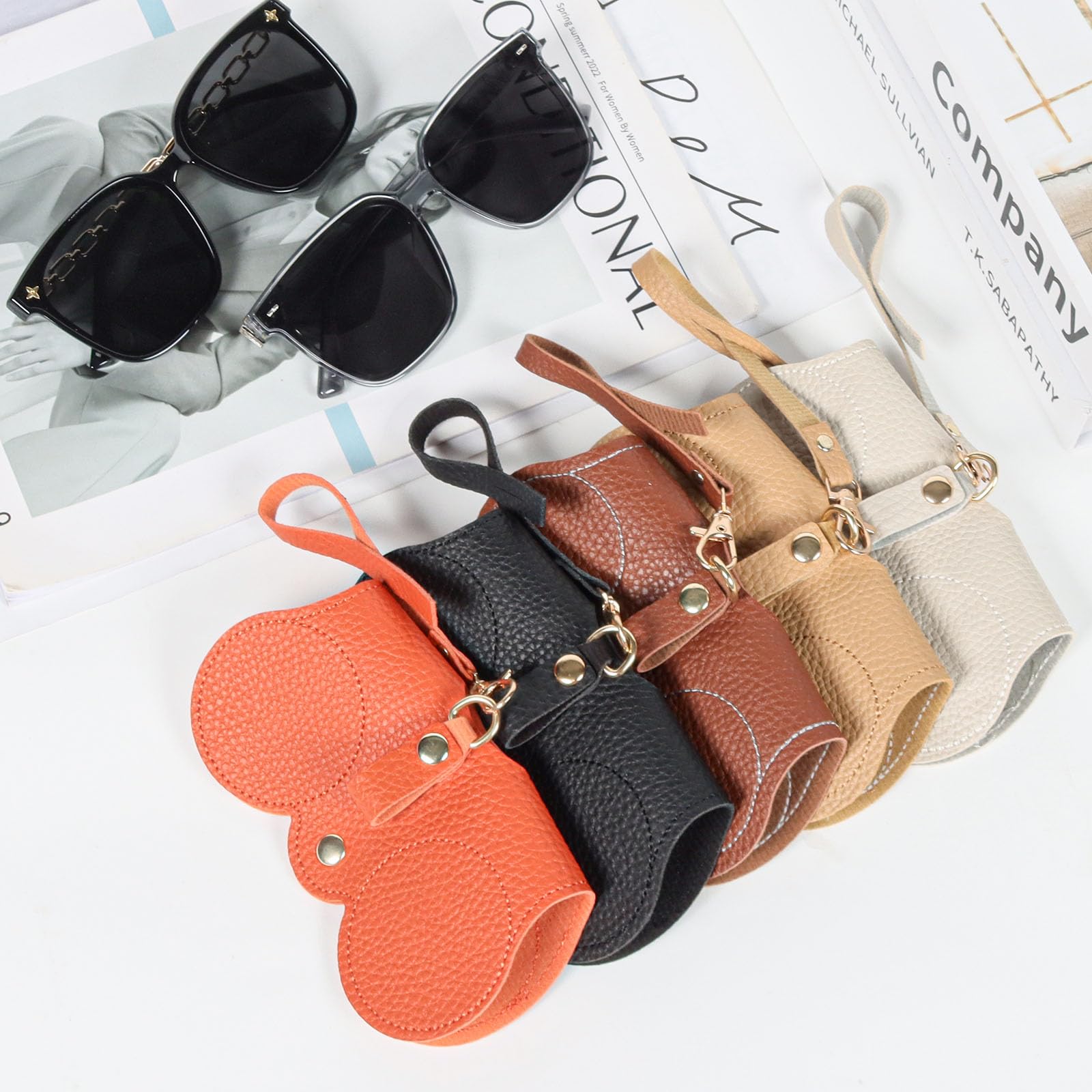 Premium Soft Leather Sunglasses Case - Portable Eyewear Pouch with Strap | Travel-Friendly Glasses Holder & Organizer for Men & Women | Perfect for Travel, Beach, Office & Daily Use