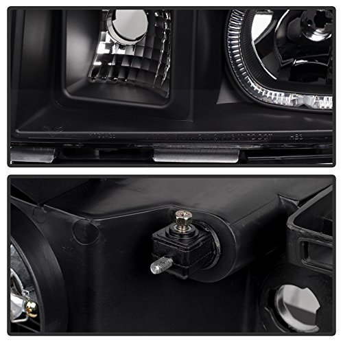 XTUNE LED Halo Projector Headlights for 2007-2013 GMC Sierra 1500/2500/3500 - Black Housing with Clear Lens - DRL Angel Eyes - High/Low Beam - Perfect for Night Driving & Off-Road Adventures