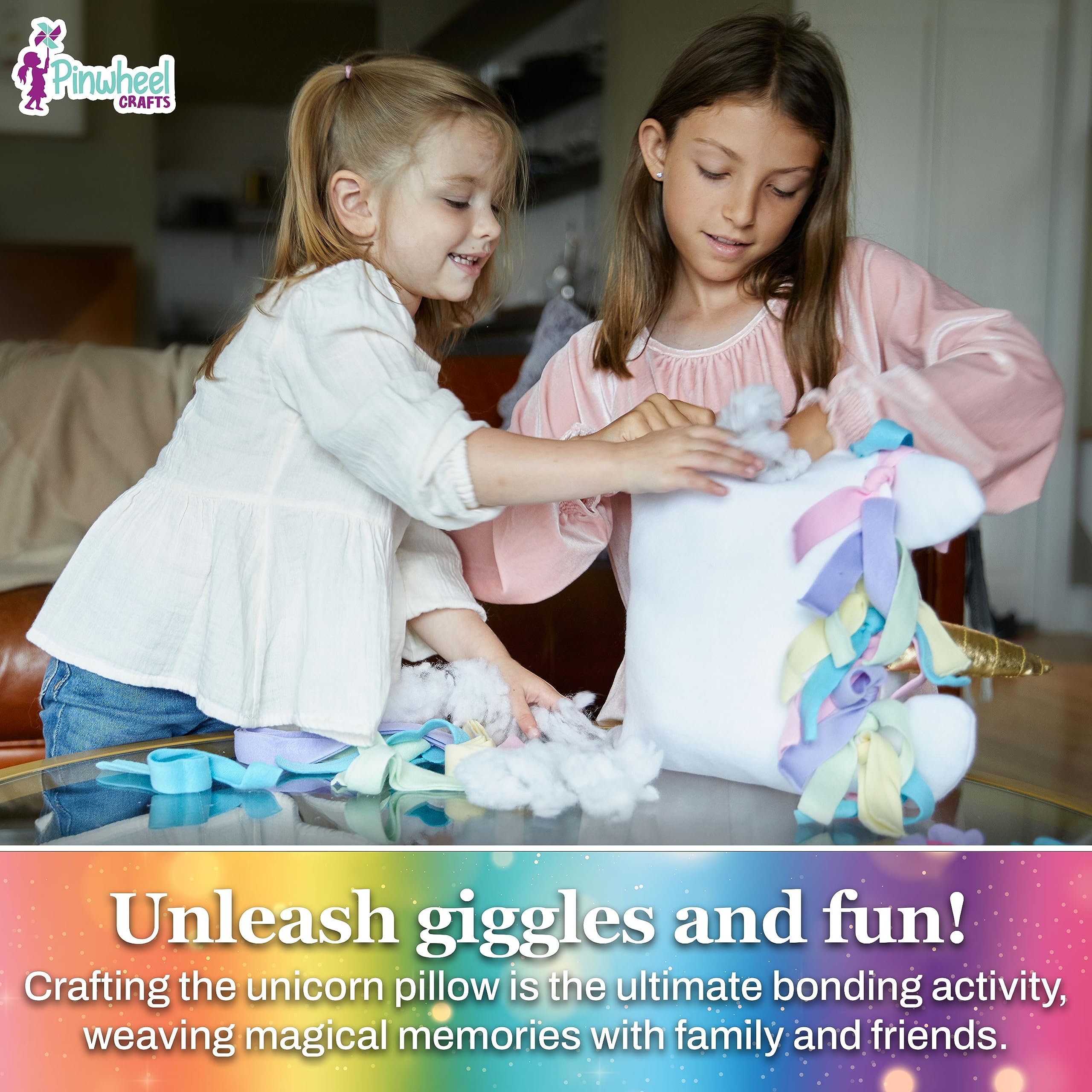 **Soft Plush Unicorn Pillow Kit for Kids - DIY Pillow Making Craft Set - Purple Bedroom Decor for Girls & Boys - Perfect for Sleepovers, Gifts & Home Decor**