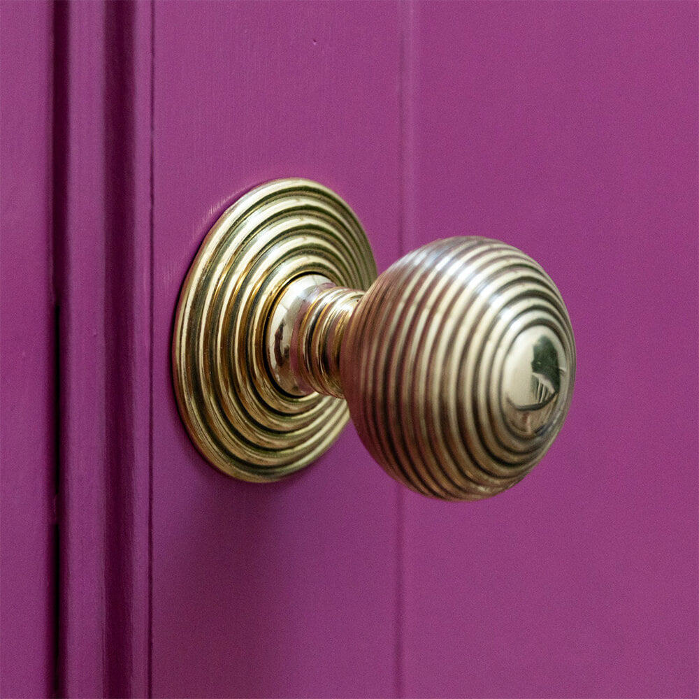 Vintage Reeded Beehive Door Pull in Solid Brass - Elegant Cabinet & Drawer Hardware for Traditional Home Decor