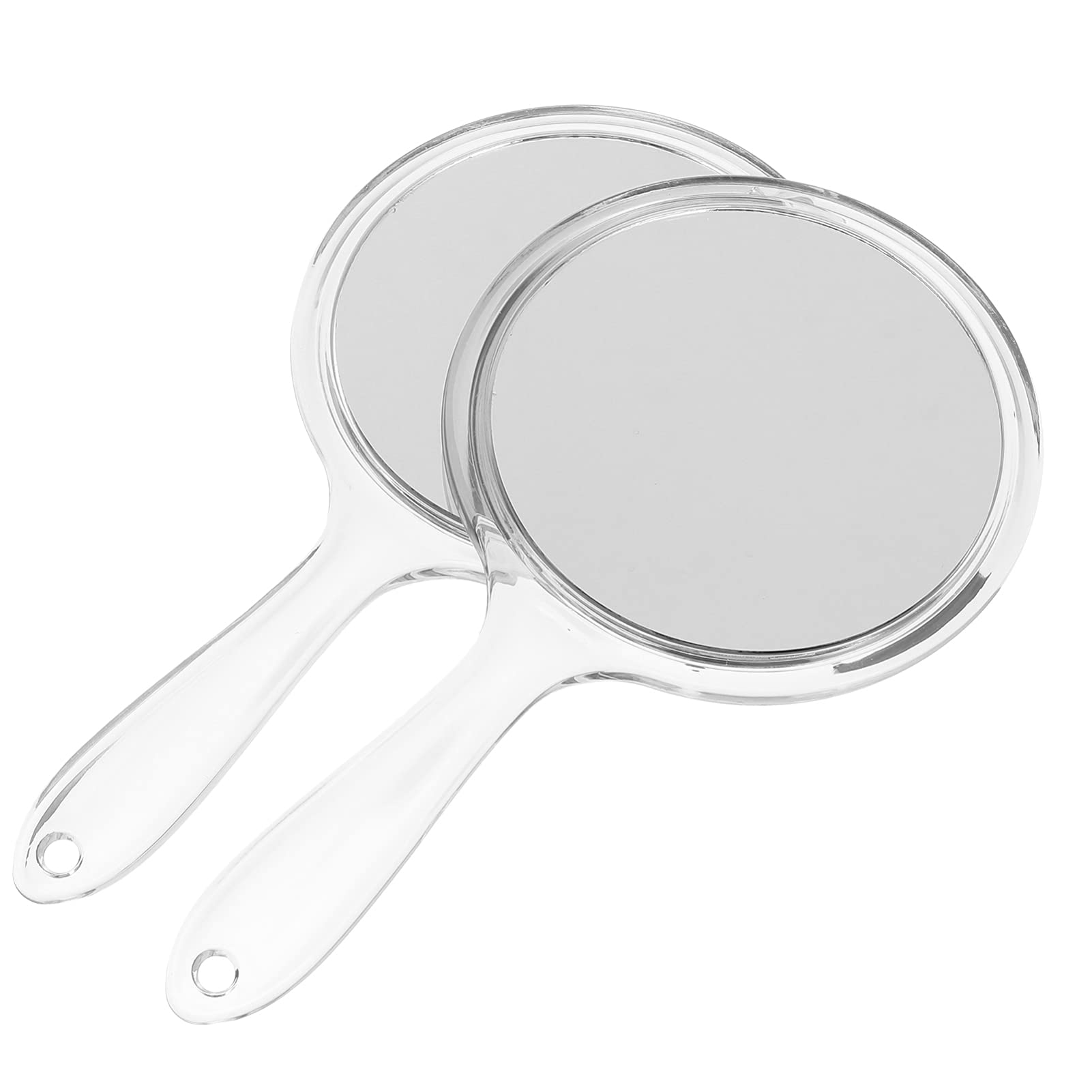 OSALADI Large Handheld Mirror with Handle - 2 Pack White Vanity Mirror for Makeup, Barber & Cosmetics | Portable Travel Mirror for Home, Salon & On-the-Go Use