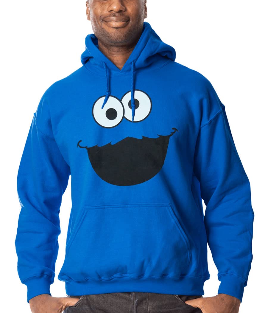 Cookie Monster Face Adult Hoodie - Soft & Cozy Blue Sweatshirt for Men & Women | Perfect for Halloween, Cosplay & Casual Wear