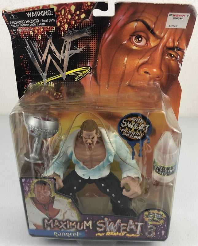 1999 WWF Jakks Pacific Maximum Sweat Series 3 Gangrel Action Figure with White Shirt - Rare Wrestling Collectible for WWE Fans and Toy Collectors