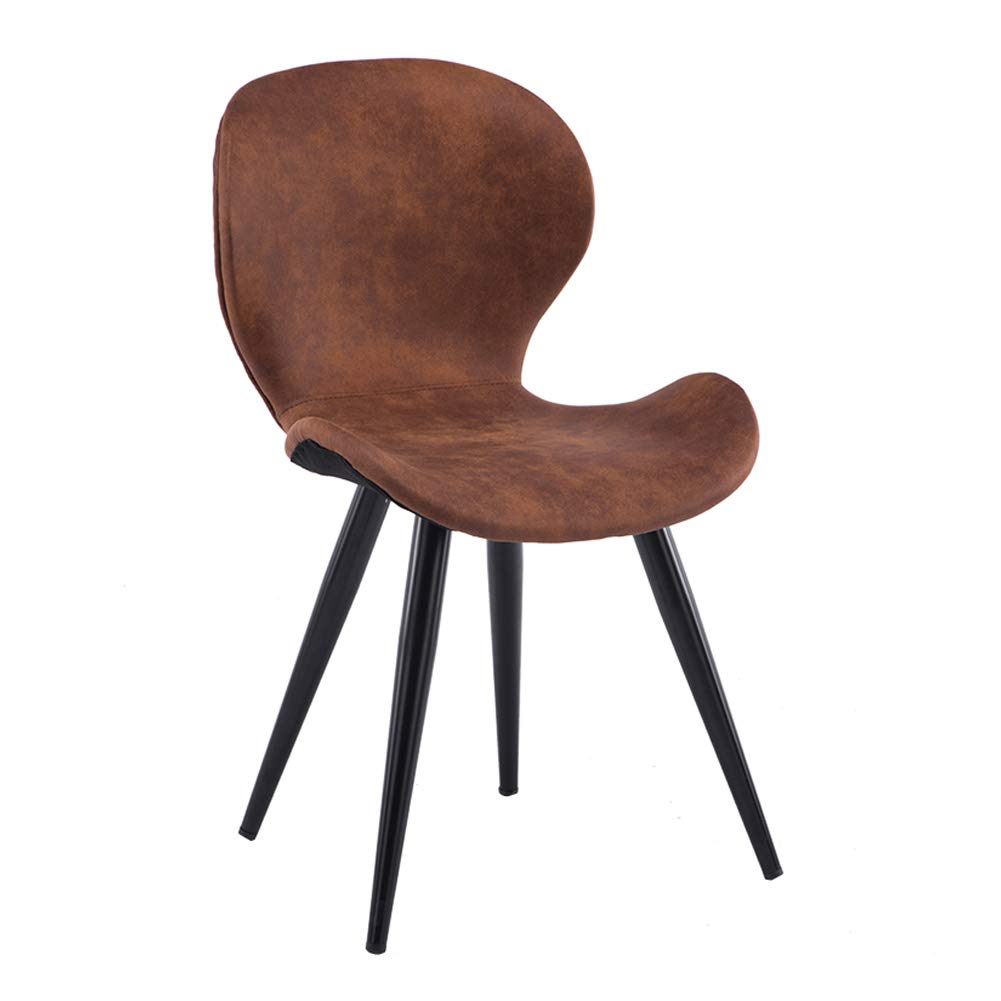 Mid Century Modern Dining Chairs - Comfortable Kitchen Chairs with Suede Upholstery & Steel Legs - Stylish Side Chairs for Restaurant, Cafe, Pub, Living Room & Bedroom - Perfect for Dining, Entertaining & Relaxing