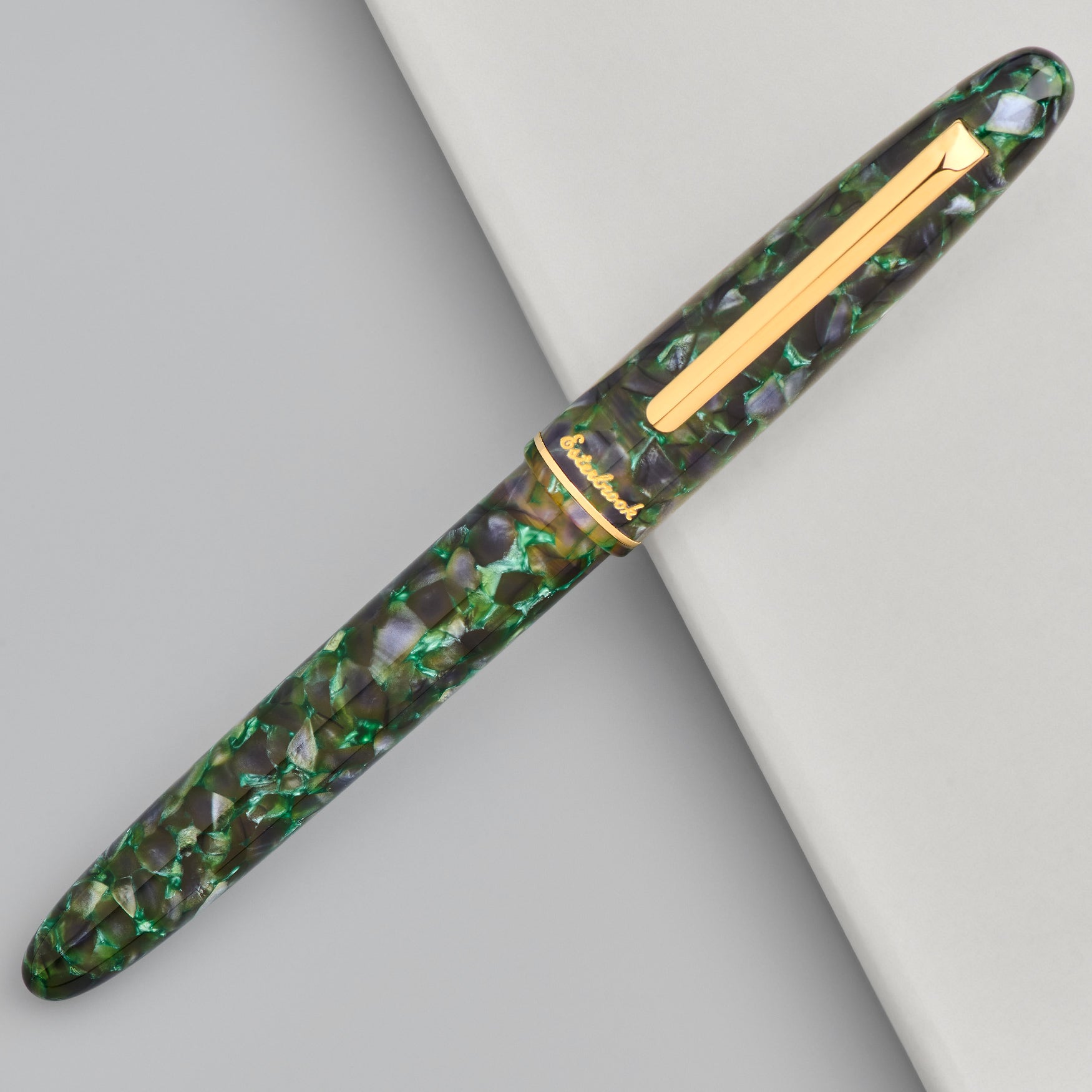 Esterbrook Estie Fountain Pen - Jurassic Color with Gold Trim, Piston Filling System - Premium Writing Instrument for Calligraphy, Journaling & Gift Giving