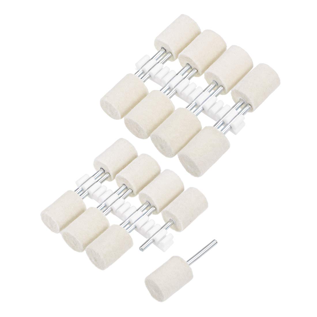 uxcell 14mm Wool Felt Polishing Bits with 1/8