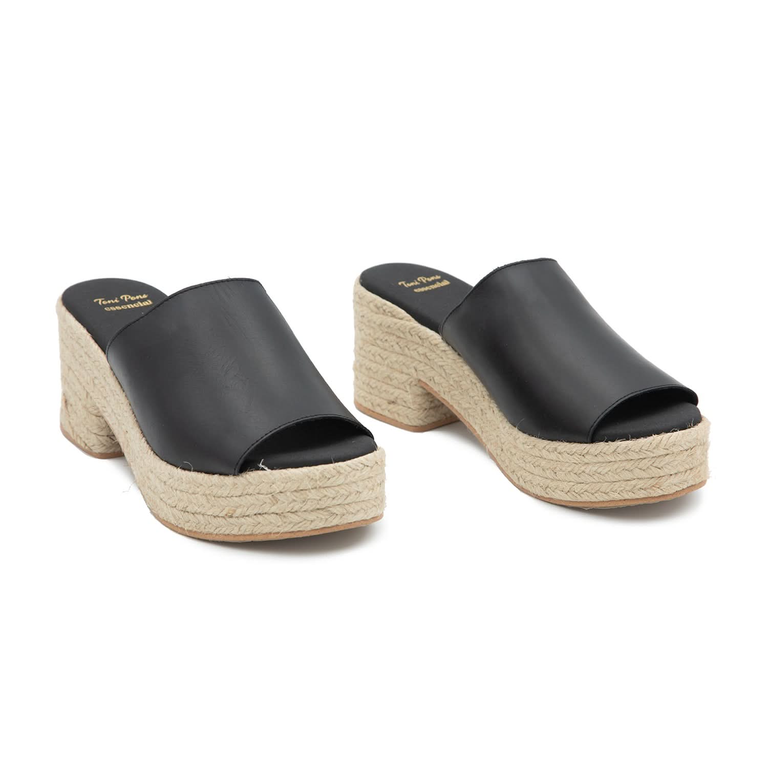 Women's Open Toe Leather Espadrille Sandals with Wide Heel - Comfortable Summer Wedges for Beach, Vacation & Casual Outings