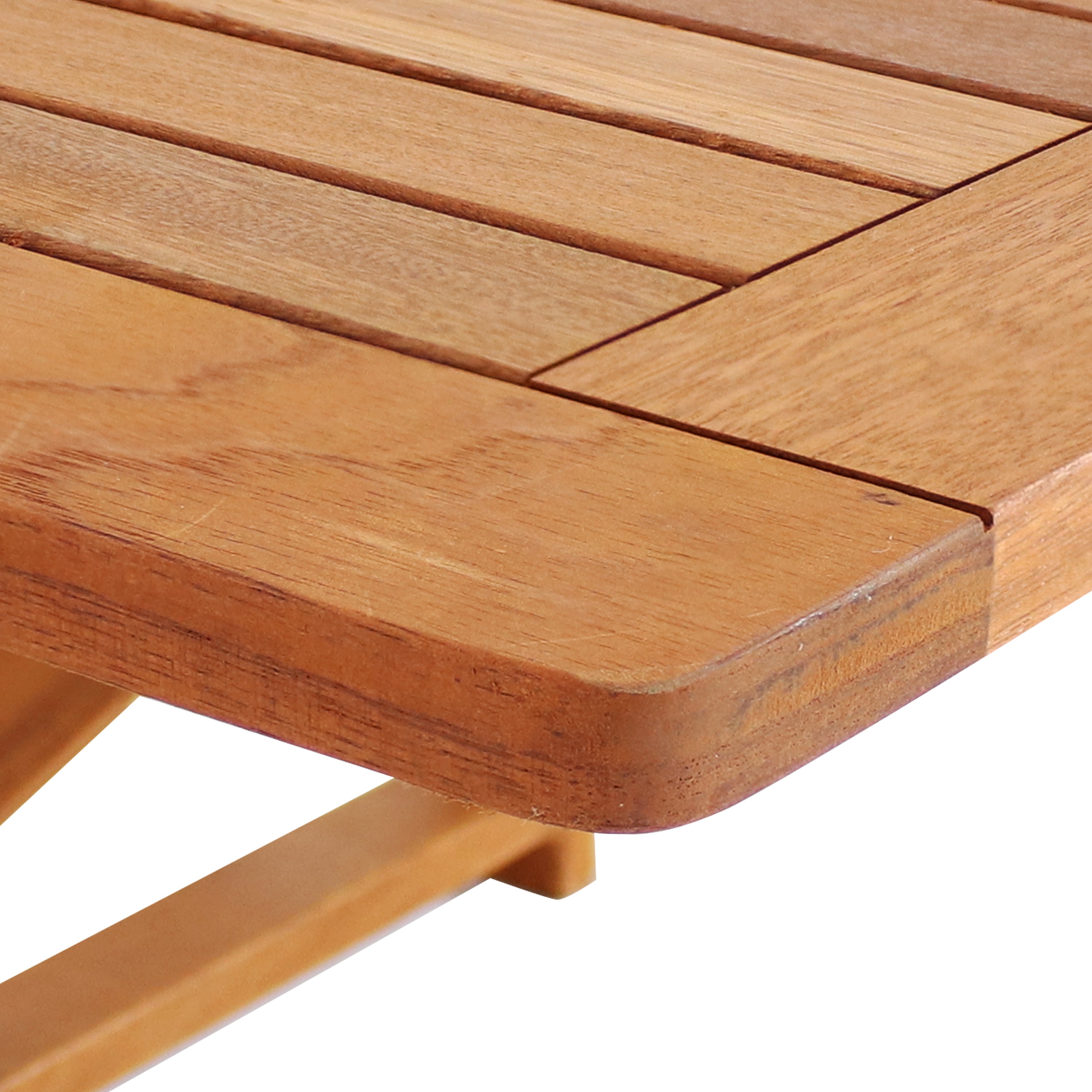 Sunnydaze Meranti Wood Folding Balcony Railing Table - Outdoor Patio Bistro Dining & Coffee Side Table for Small Spaces