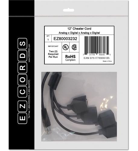 2-Port Analog & 2-Port Digital EZC Cheater Cord EZ80003232 - Perfect for Home Theater & Audio Equipment Setup