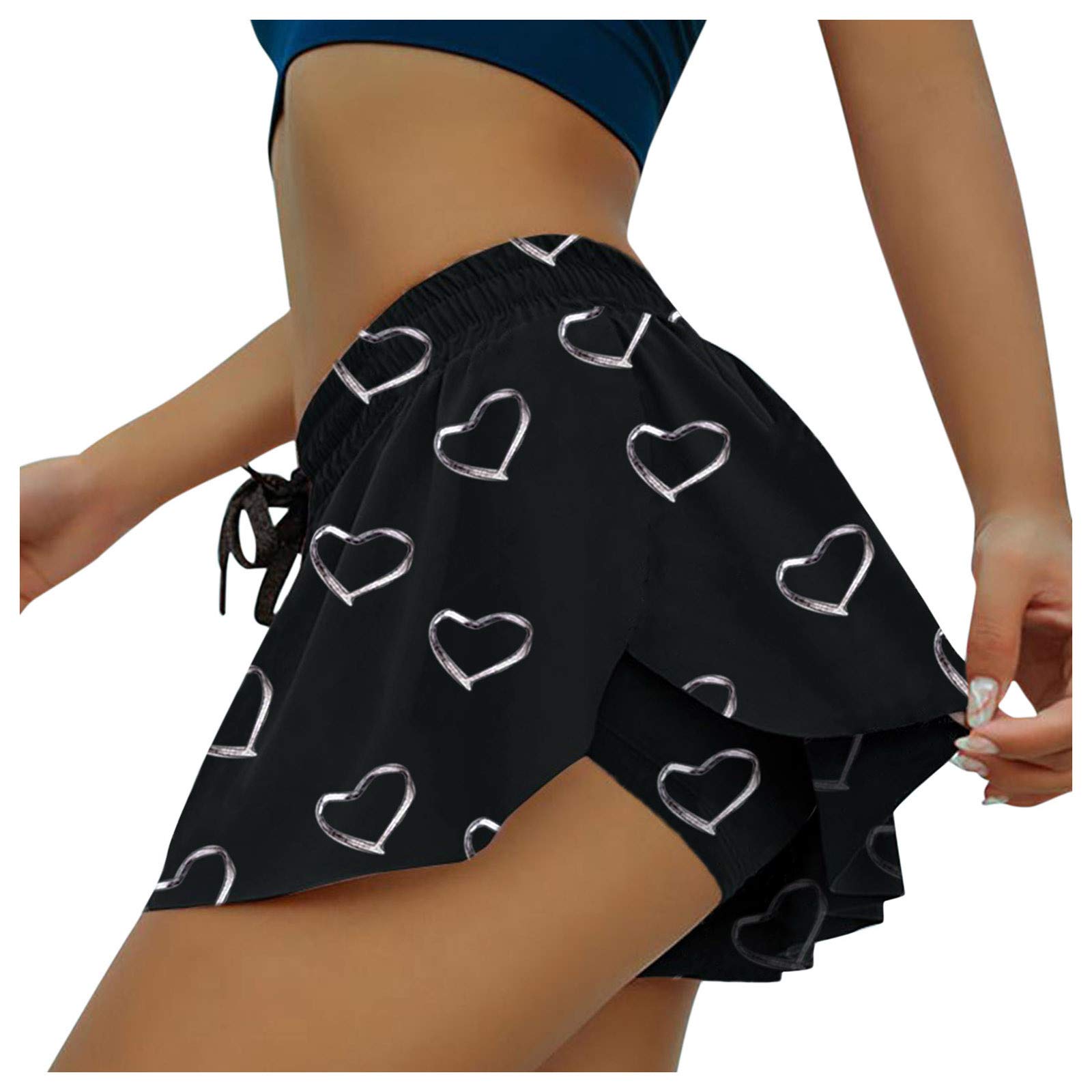 Kingspinner Women's High-Waisted Drawstring Culottes - Breathable Summer Bike Shorts for Yoga, Running & Casual Wear | Fashionable Athletic Short Pants