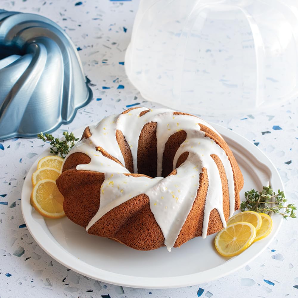 Nordic Ware Heritage Bundt Pan 10-Cup Capacity, Non-Stick Bakeware, Twilight Blue - Perfect for Cakes, Desserts & Holiday Baking