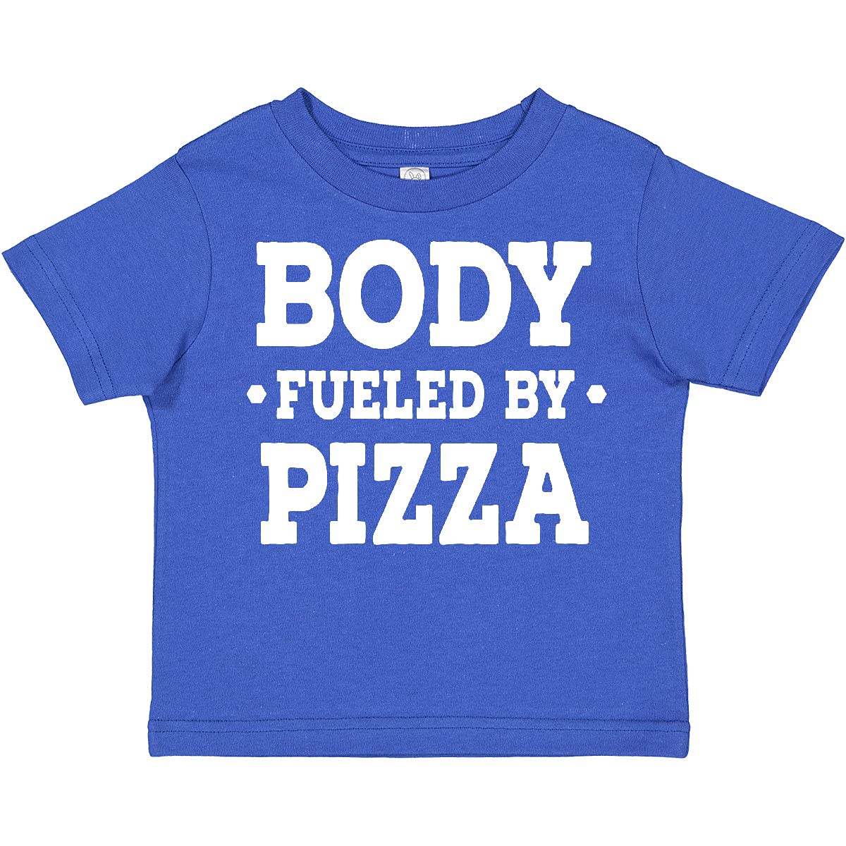 Inktastic 'Body Fueled by Pizza' Funny Toddler T-Shirt - Cute Graphic Tee for Pizza Lovers - Perfect for Playdates, Birthday Parties & Family Photos